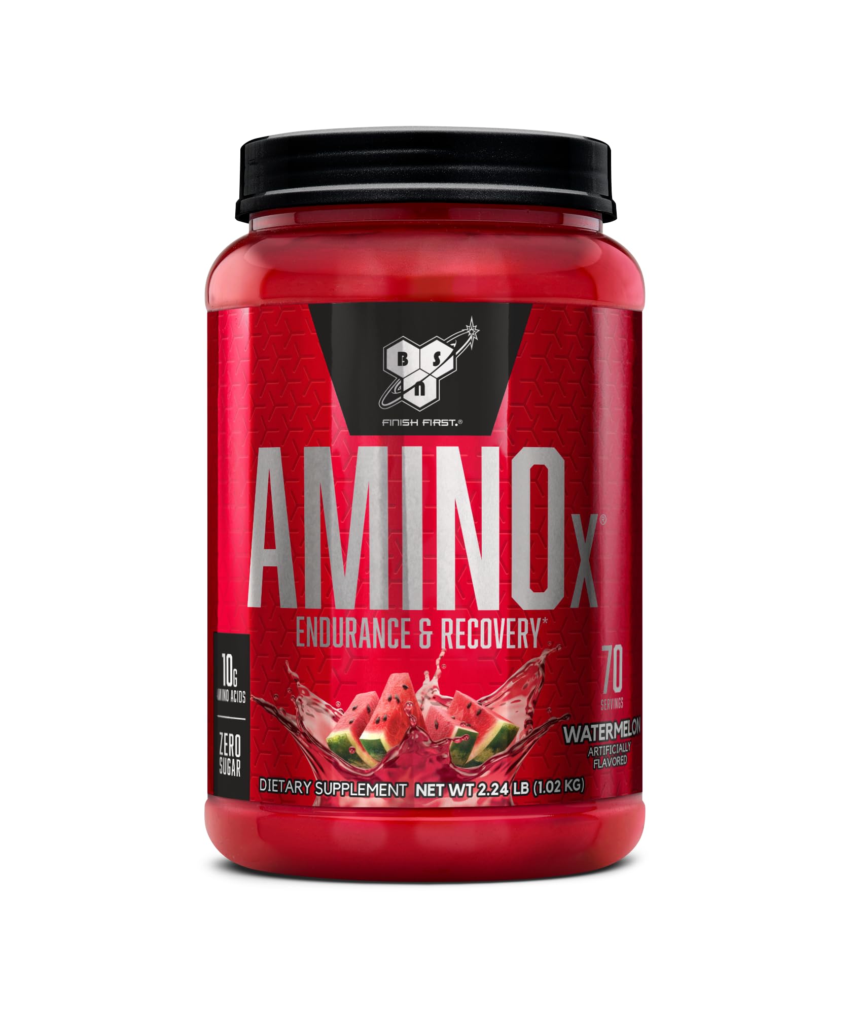 BSN Amino X Muscle Recovery & Endurance Powder with BCAAs, Intra Workout Support, 10 Grams of Amino Acids, Keto Friendly, Caffeine Free, Flavor: Watermelon, 70 Servings (Packaging May Vary)