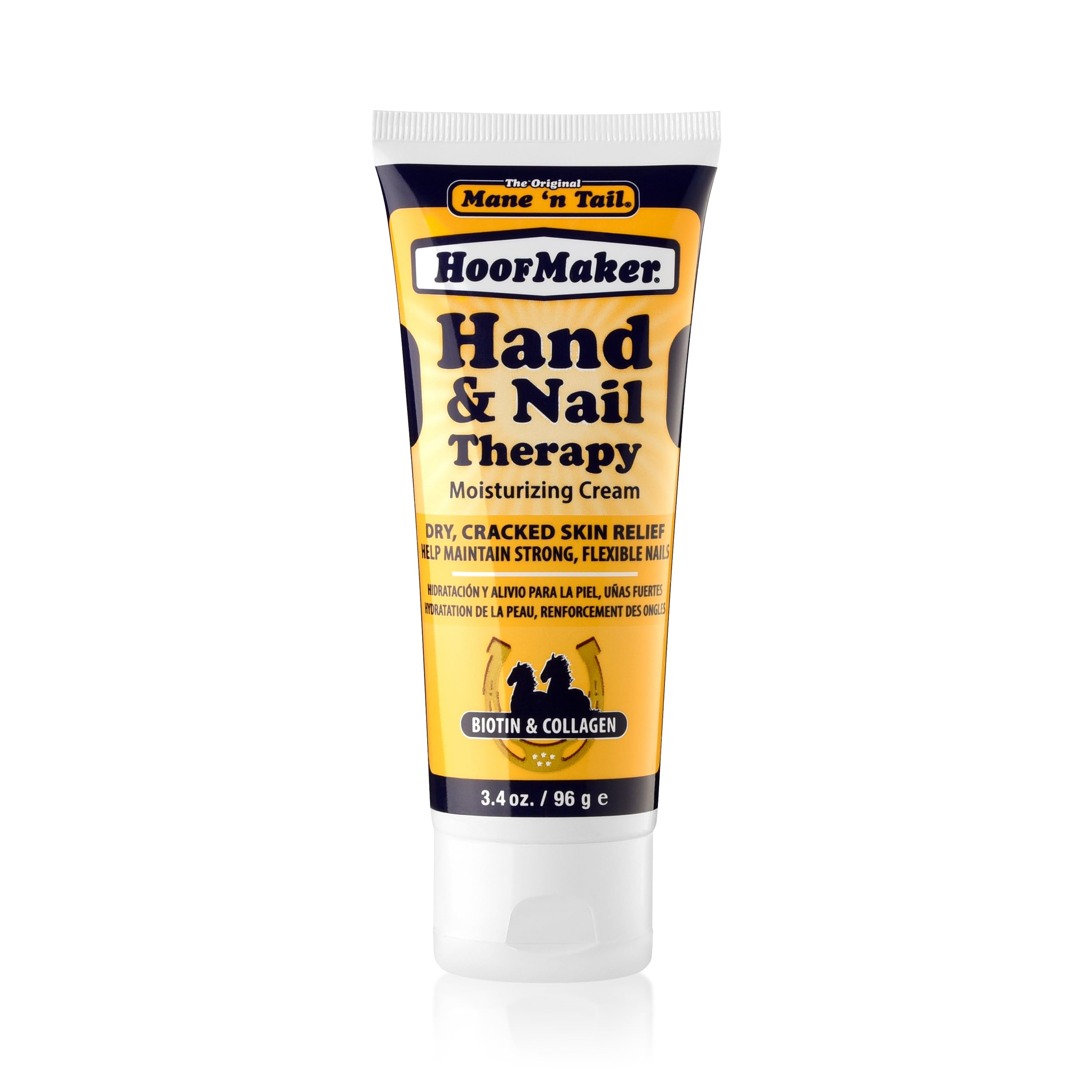 Mane 'n Tail Hoofmaker Hand & Nail Therapy 3.4 oz with biotin, Collagen, and Allantoin That Strengthen and Soften Skin Contains shea Butter & Fragrance Free