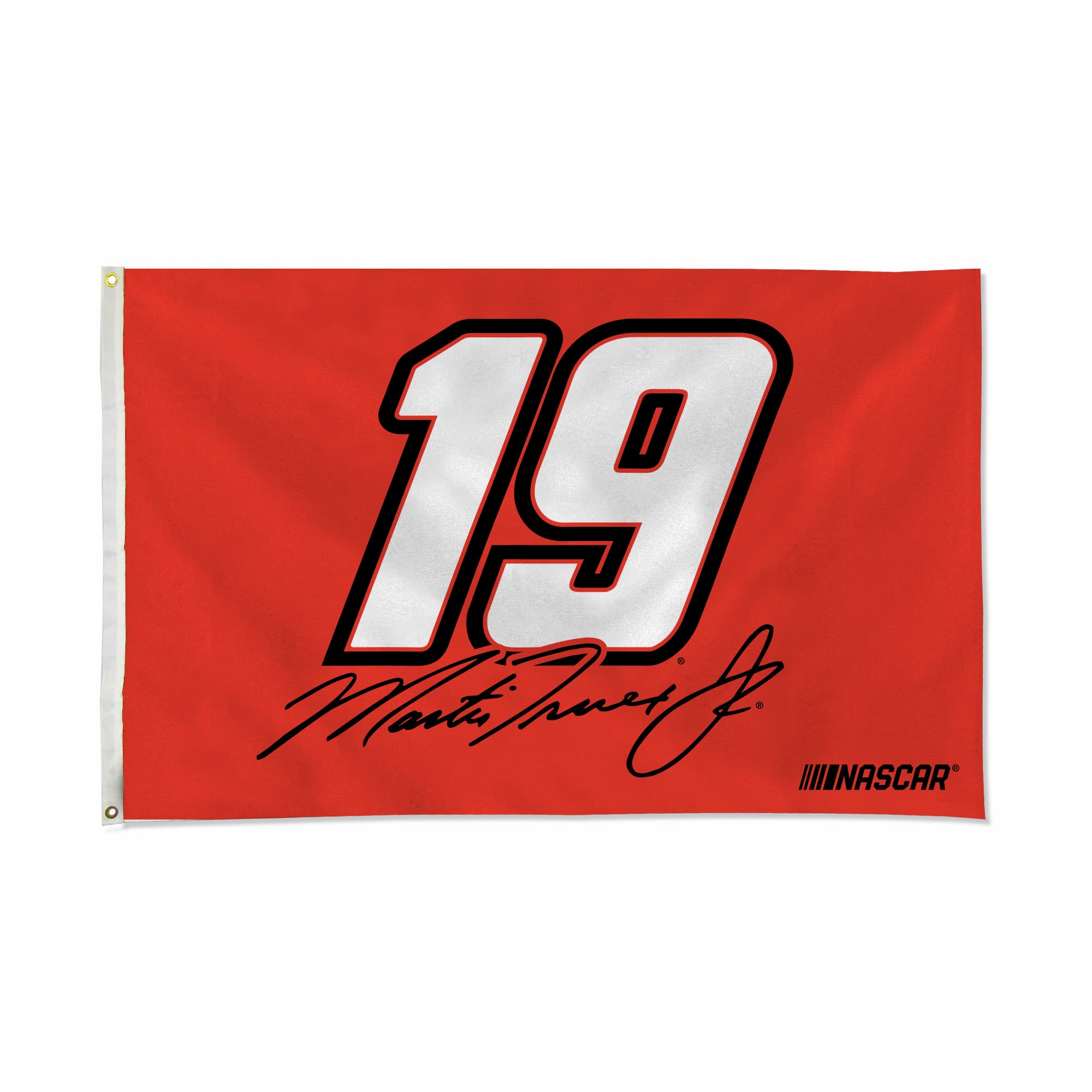 Rico Industries - Martin Truex No. 19-3x5 ft Flag with Grommets – Durable, Fade & Weather Resistant Outdoor or Indoor Banner – Show Your NASCAR Fandom in The Stands at Home and The Speedway