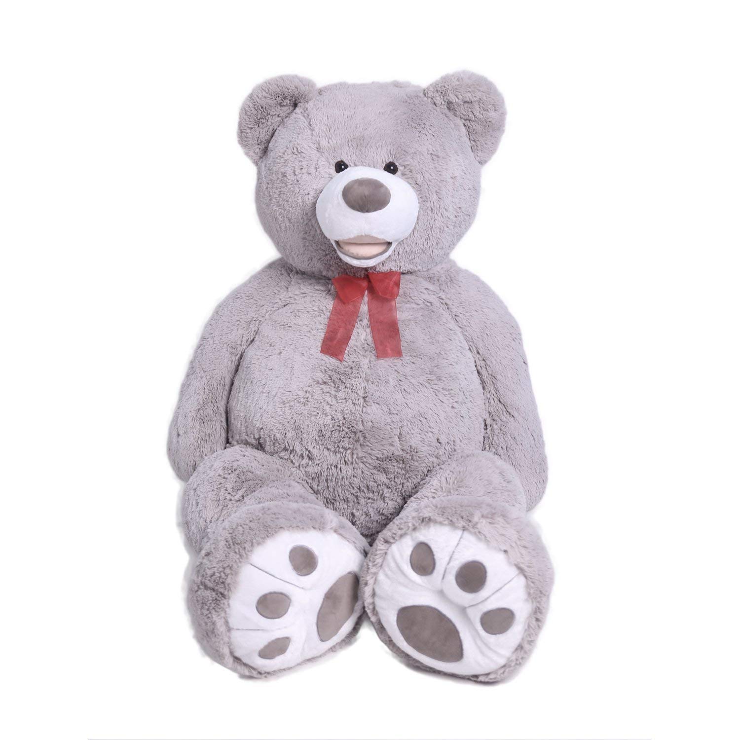 HollyHOME Teddy Bear Plush Giant Teddy Bears Stuffed Animals Teddy Bear Love Big Footprints 5 Feet Grey