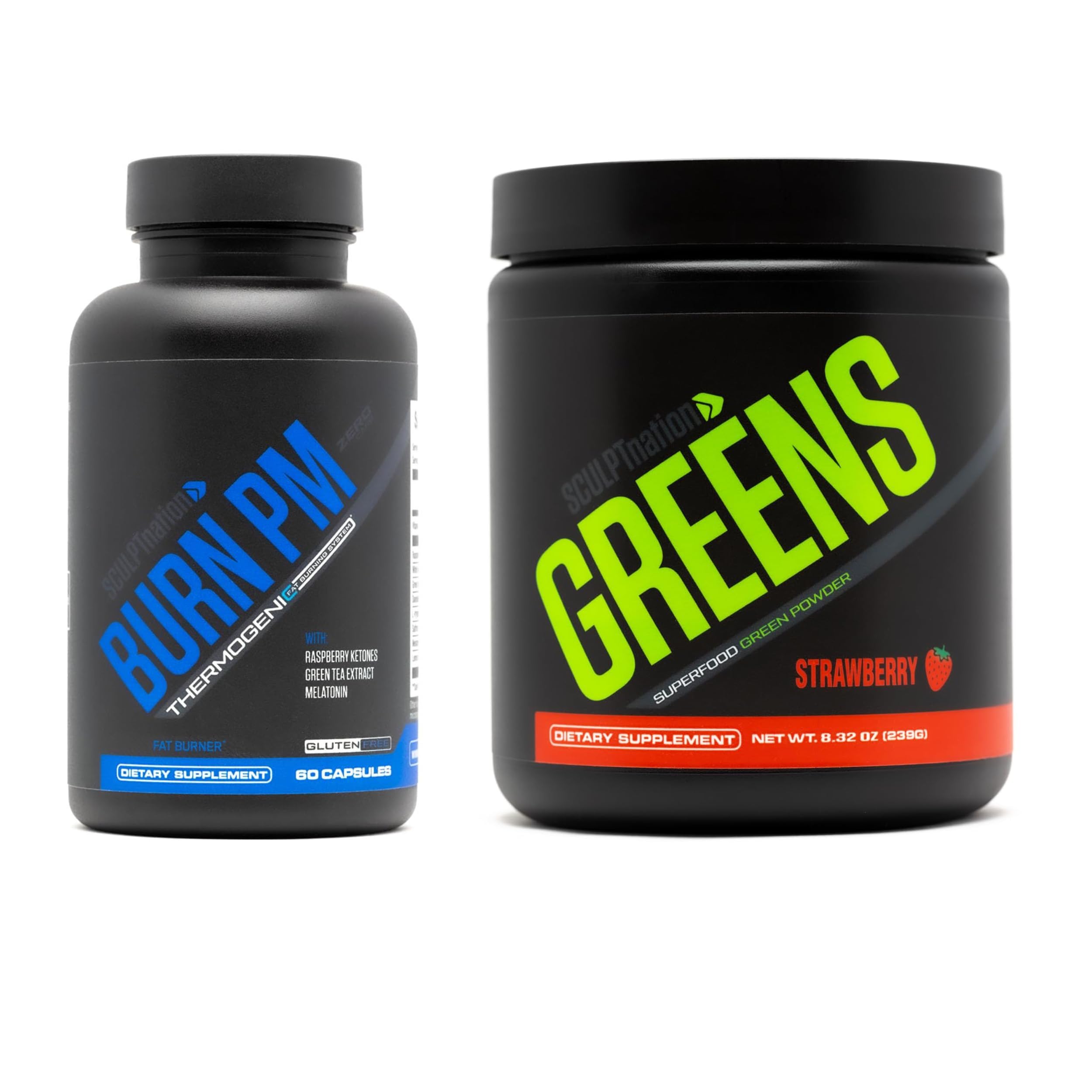 Sculpt Nation by V Shred Burn PM and Premium Greens Strawberry Bundle