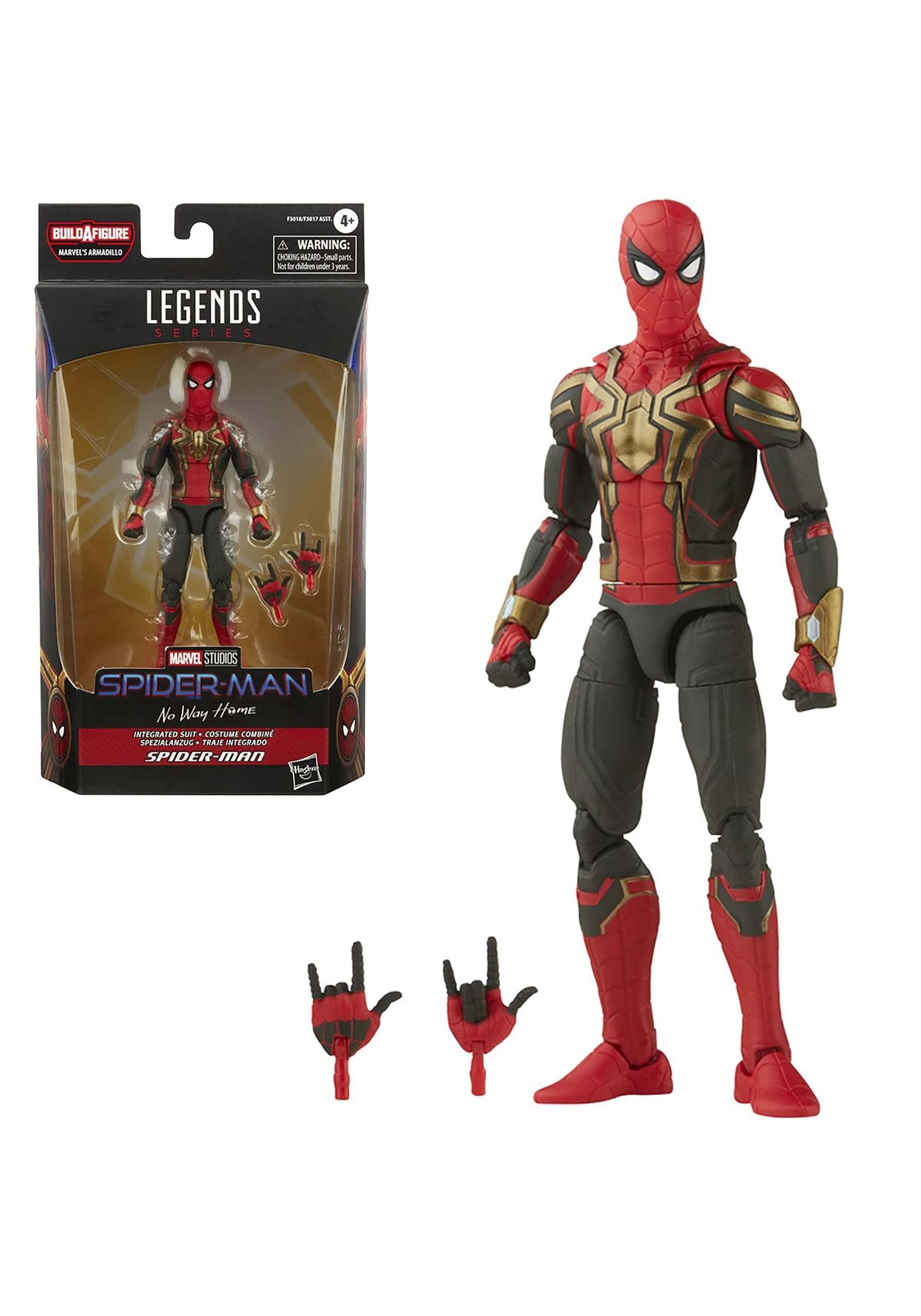 MarvelLEGENDS 7 Series Integrated Suit Spider Man 6 inch Collectible Action Figure Toy, 2 Accessories, Multicolor, F3018