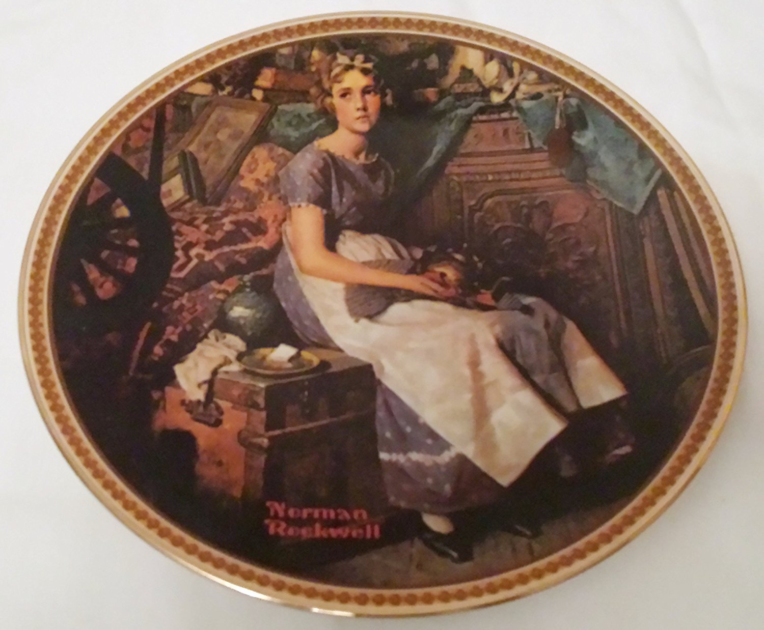 Norman Rockwell Dreaming in the Attic Plate