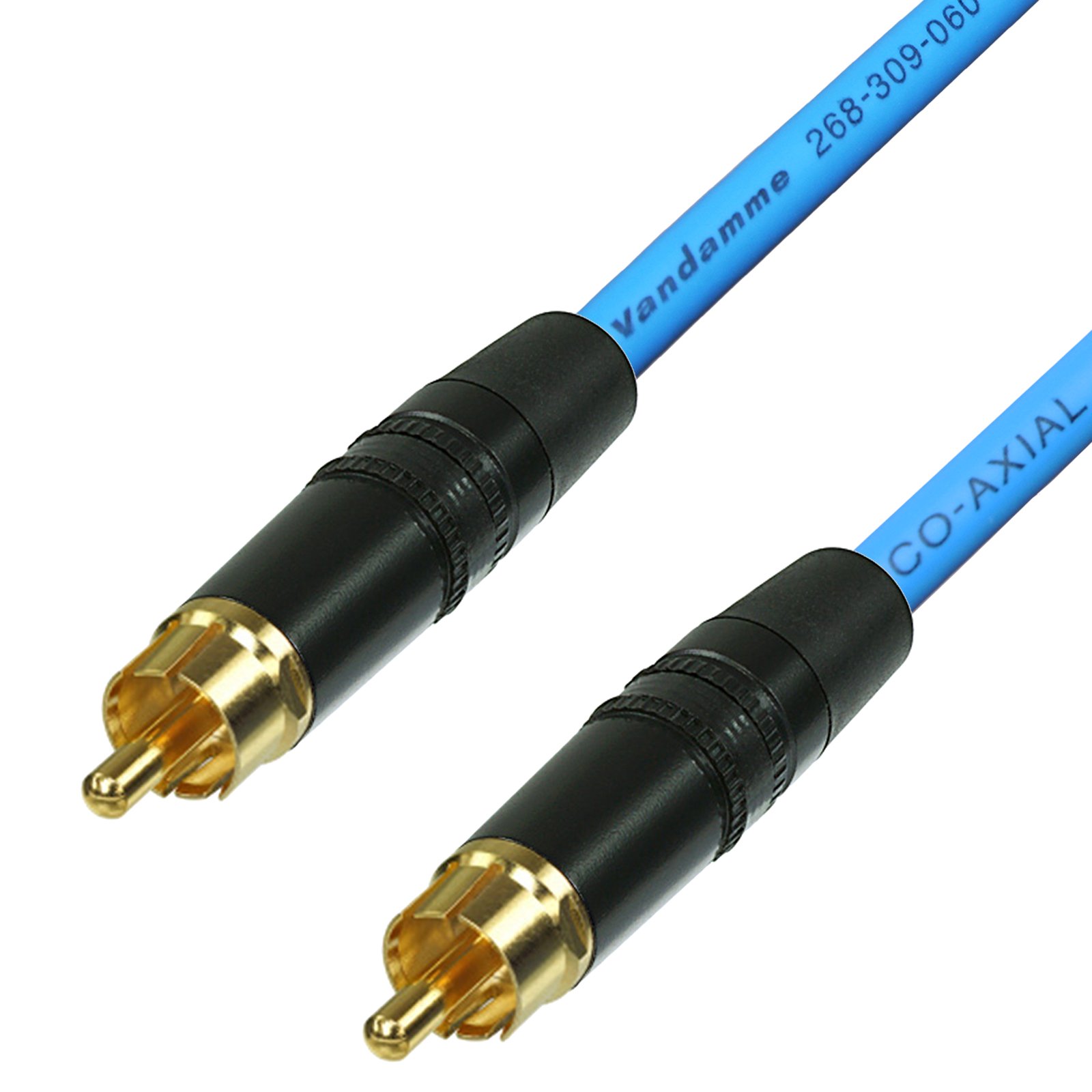 SPDIF Digital Audio Video Coaxial Cable RCA to RCA Van Damme 75 ohm Coax Phono (1.5 m, Blue)