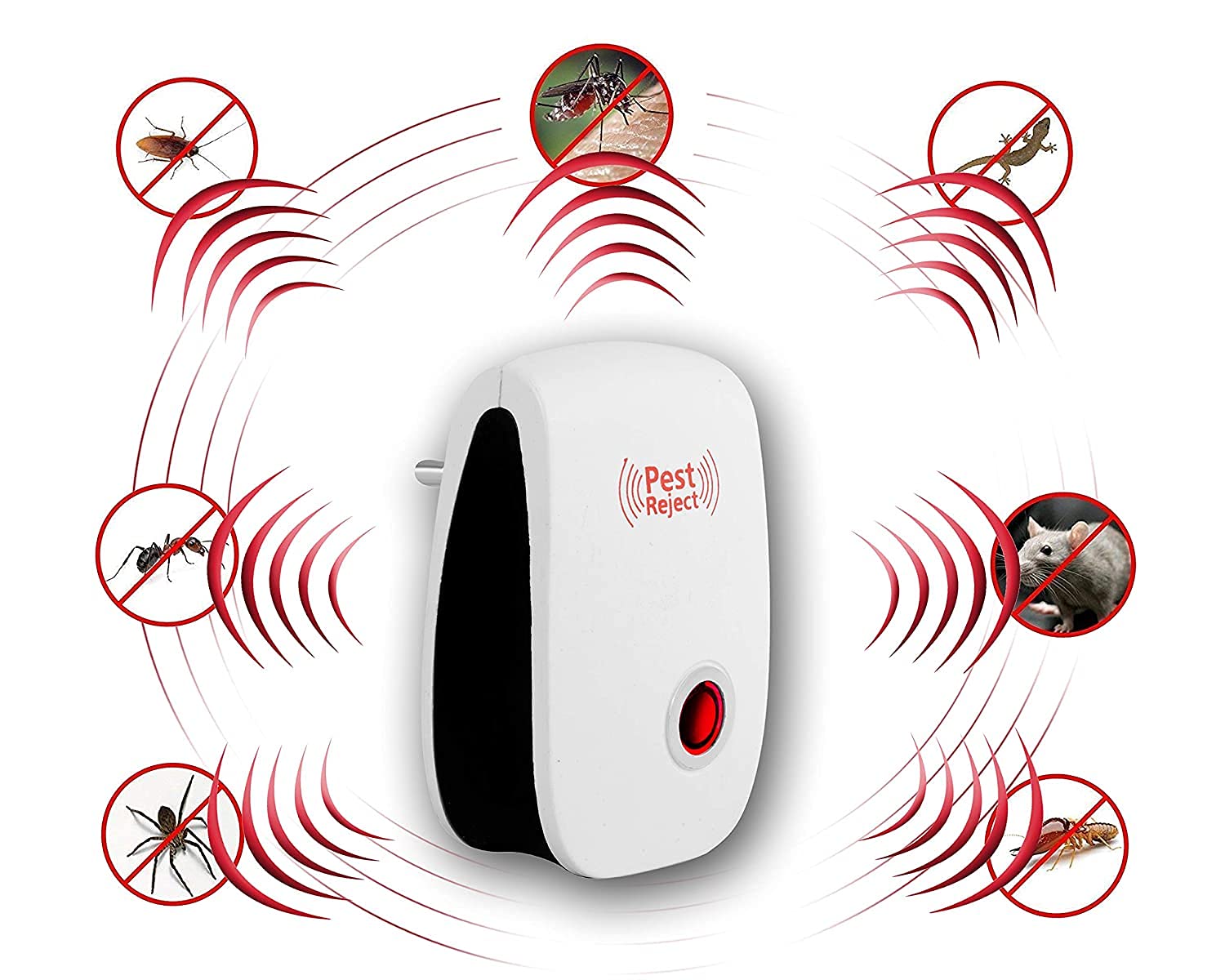 ARLANCH Ultrasonic Pest Repeller to Repel Rats, Cockroach, Mosquito, Home Pest & Rodent Repelling Aid for Mosquito, Cockroaches, Ants Spider Insect Pest Control Electric Pest Repelling (Black)