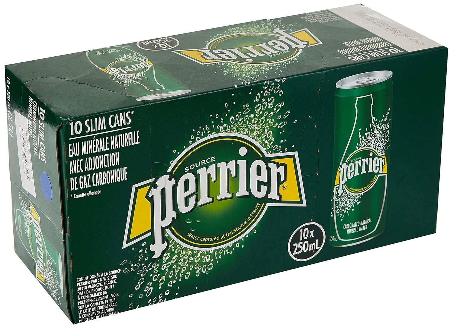 PerrierSparkling Natural Mineral Water, 10 X 250 Ml