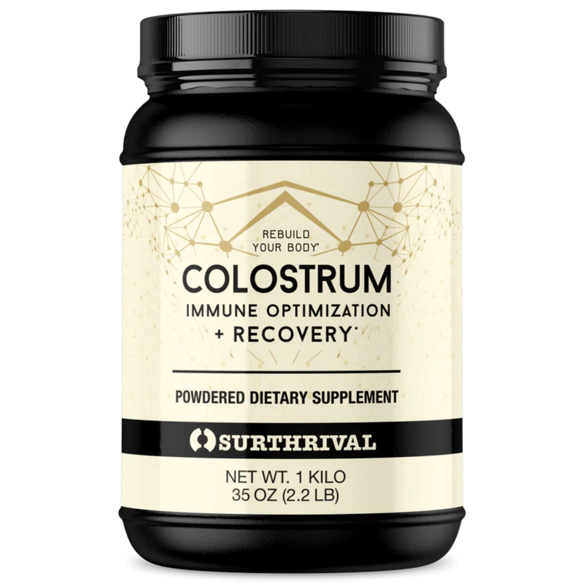 Surthrival: Colostrum Powder (1 Kilo, 2.2lbs), Immune Optimization & Recovery, Powdered Dietary Supplement, Gut Health, Immune Support, Keto Friendly