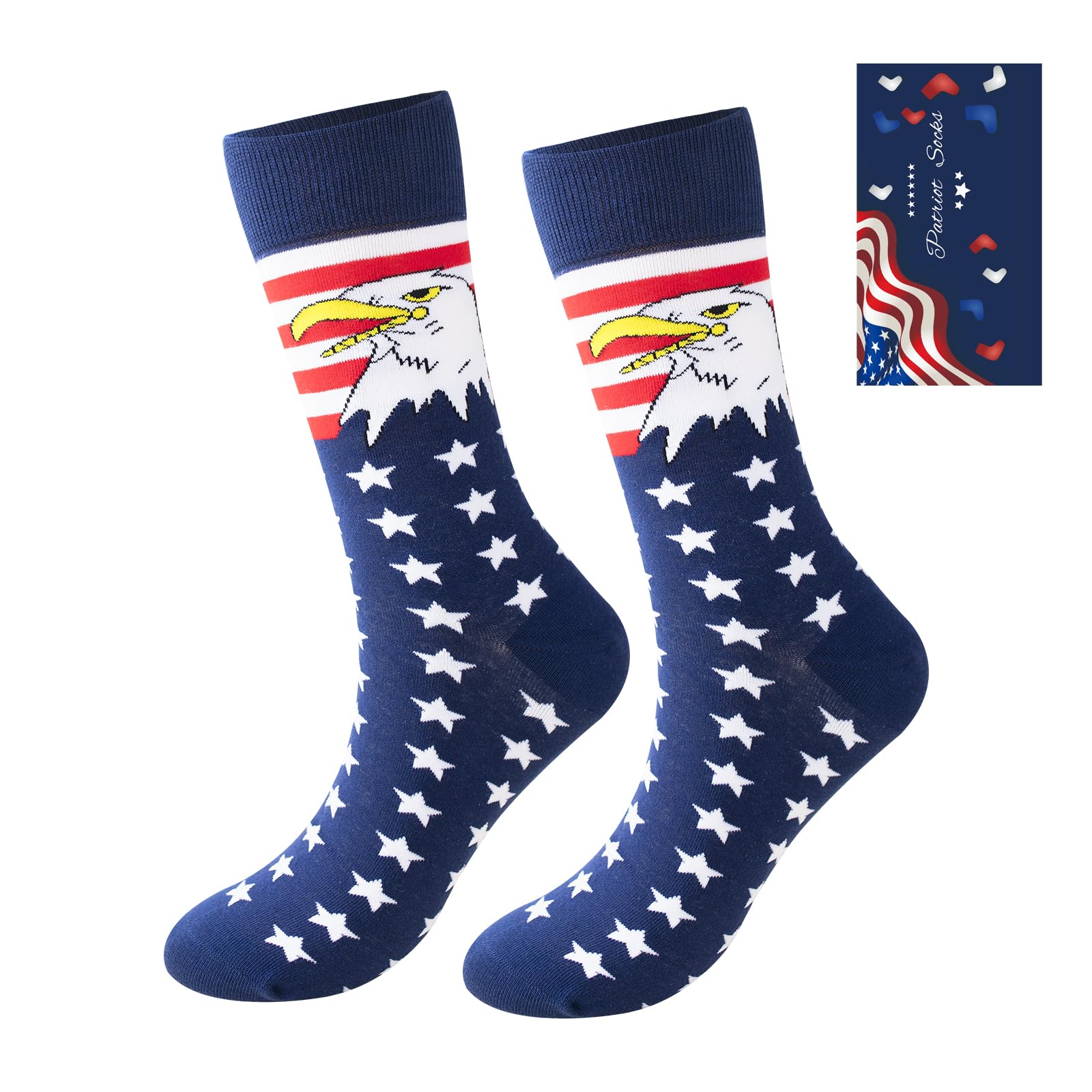 ZXGXLAWAmerican USA Flag Socks Funny Men Women 4th July Middle Star And Stripe Patriotic Freedom Day Gifts