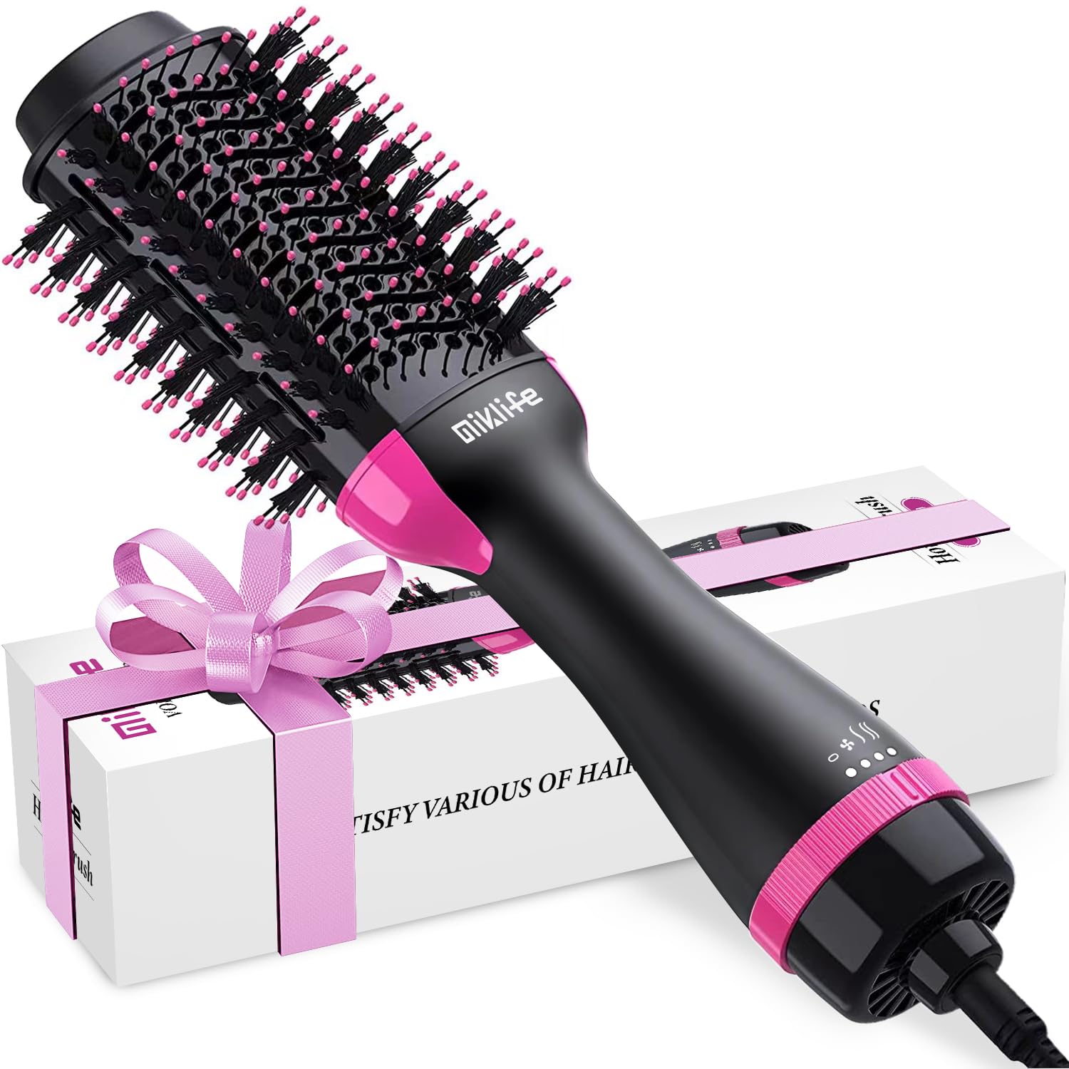 Miklife Hair Dryer Brush One-Step Blow Dryer Brush for Styling and Frizz Control,Negative Ionic Hot Air Brush Volumizer Ceramic