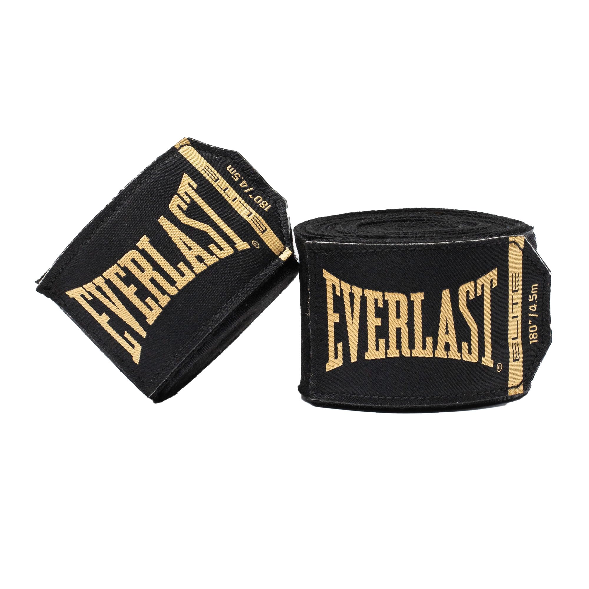 Everlast Elite 180” Hand Wraps - Breathable Nylon-Polyester, Hook & Loop Closure, Wrist & Knuckle Protection, Wear Under Boxing or Training Gloves - Great for Combat Sports