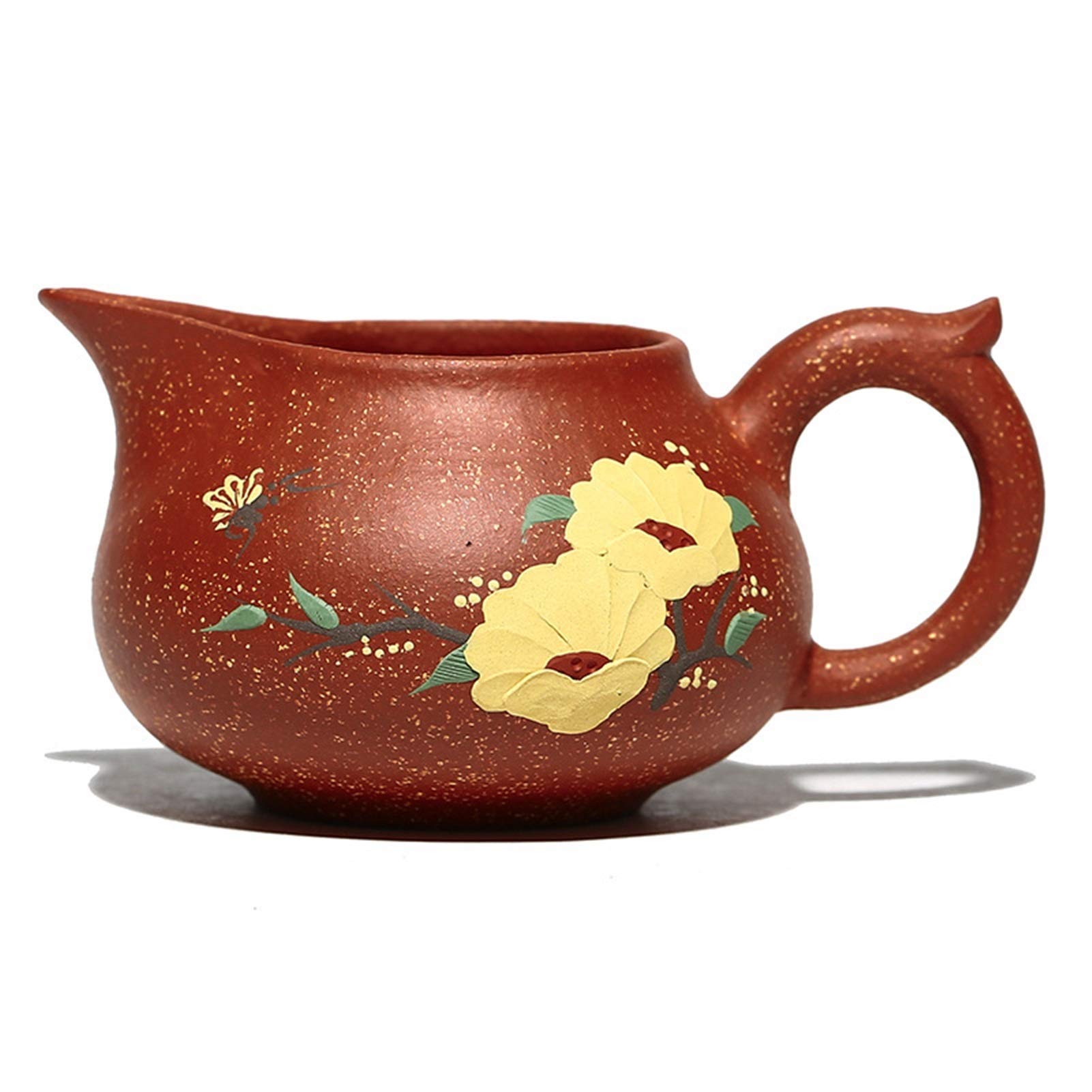 Chinese tea set, ceramic office Kung Fu kettle Yixing fair cup of genuine hand-fly the male dragon blood sand cup handmade mud painted points were tea j1125 (Color : As shown)