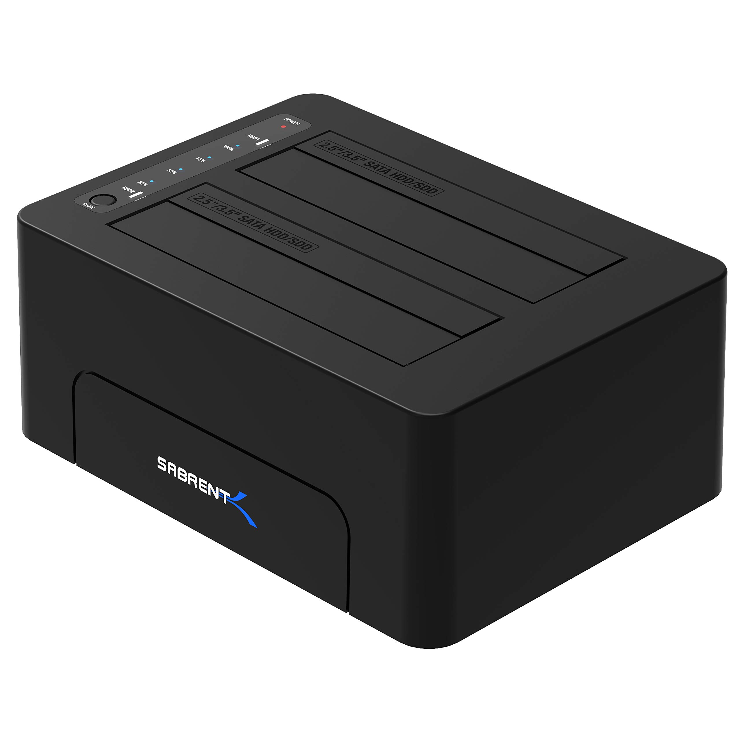 SABRENTUSB 3.1 to SATA Dual Bay Hard Drive Docking Station for 2.5 or 3.5 inches HDD, SSD