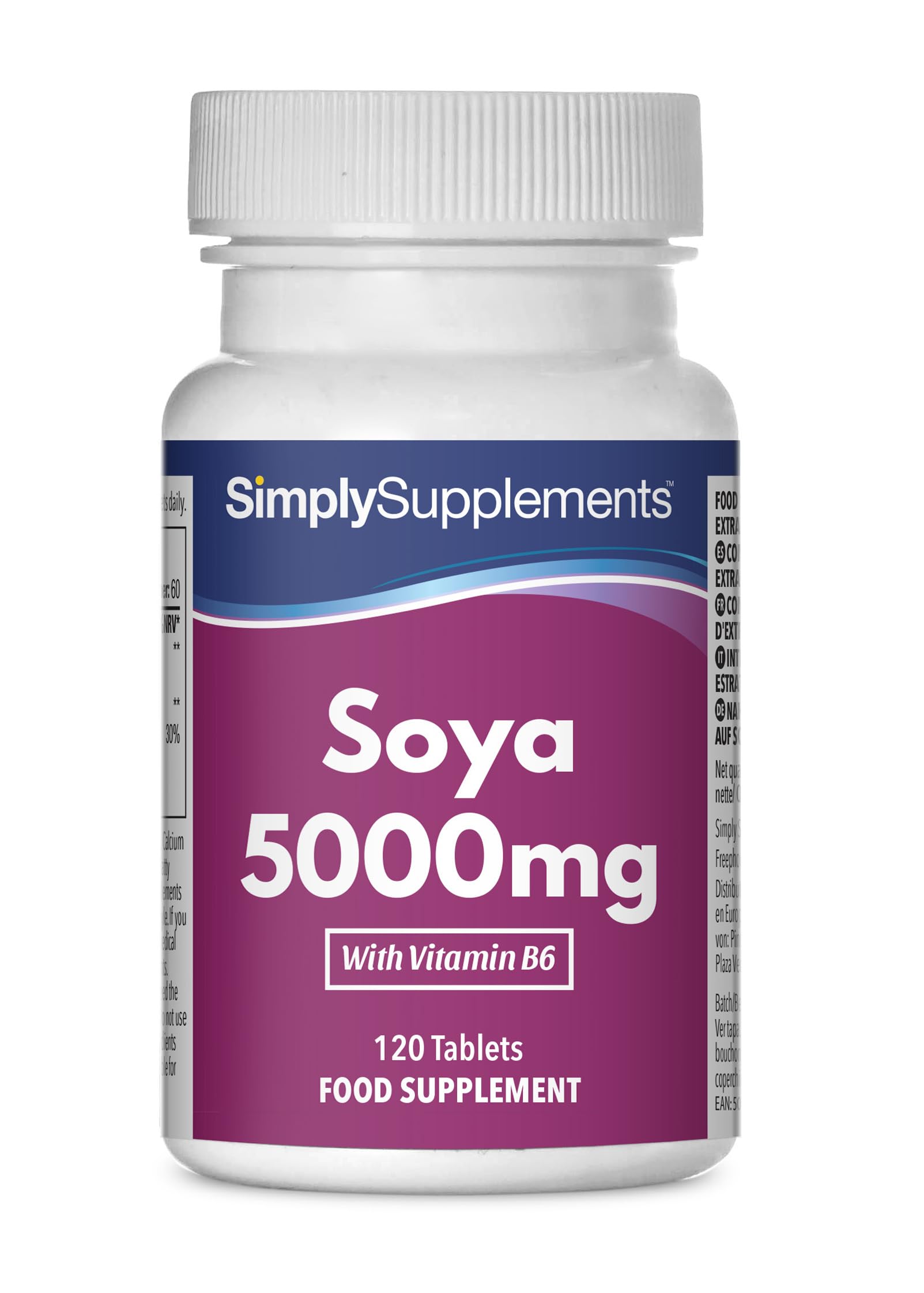 SOYA Isoflavones 5000mg | Now with Added Vitamin B6 for Hormonal Balance | Two Daily | 120 Tablets = 2 Month Supply | Manufactured in The UK