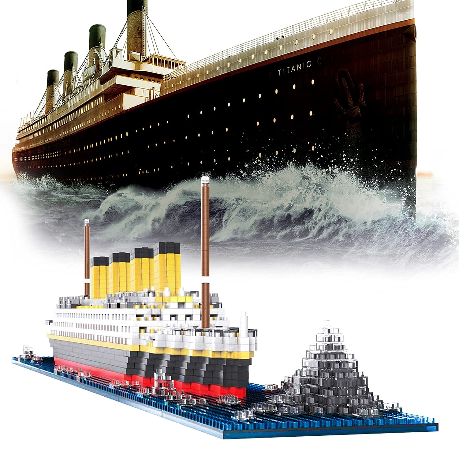 ELECDON Micro Mini Blocks Titanic Model Building Set with 1860 Piece Mini Bricks Toy, 3D Puzzle DIY Educational Toy Gift for Adults and Kids