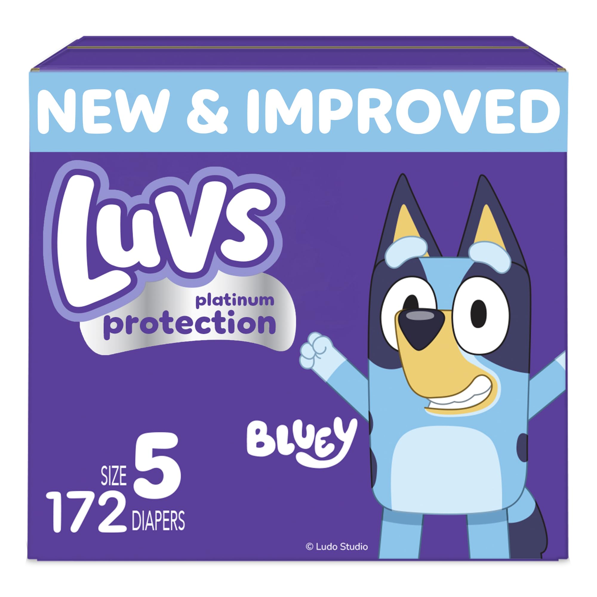 LuvsDiapers - Size 5, 172 Count, Bluey Disposable Baby Diapers