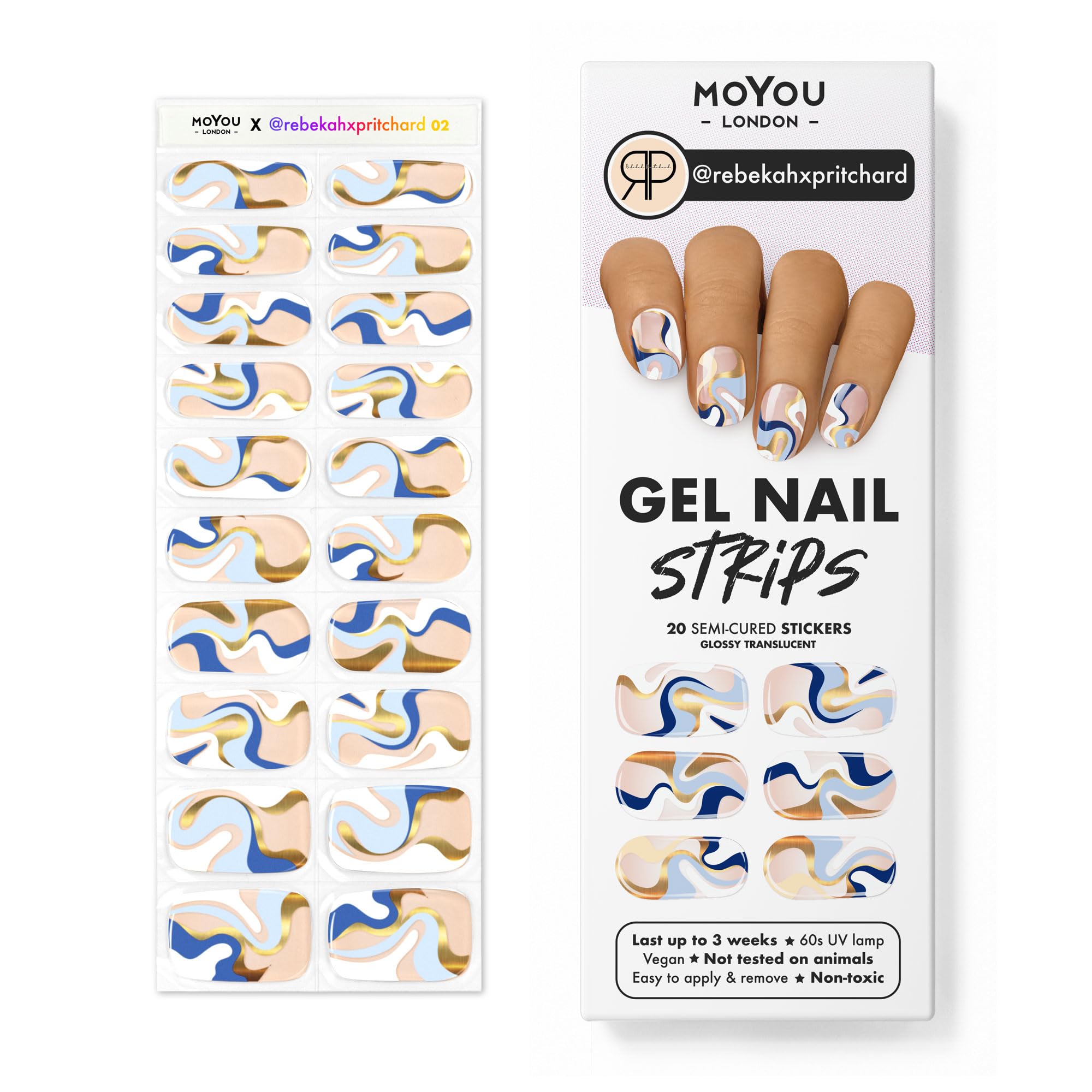 MOYOU LONDONSemi Cured Gel Nail Strips, 20 Pc. Gel Wraps for Nails, Easy Apply & Remove for Salon-Quality Manicure, Works with Any Nail Lamps - rebekahxpritchard 02