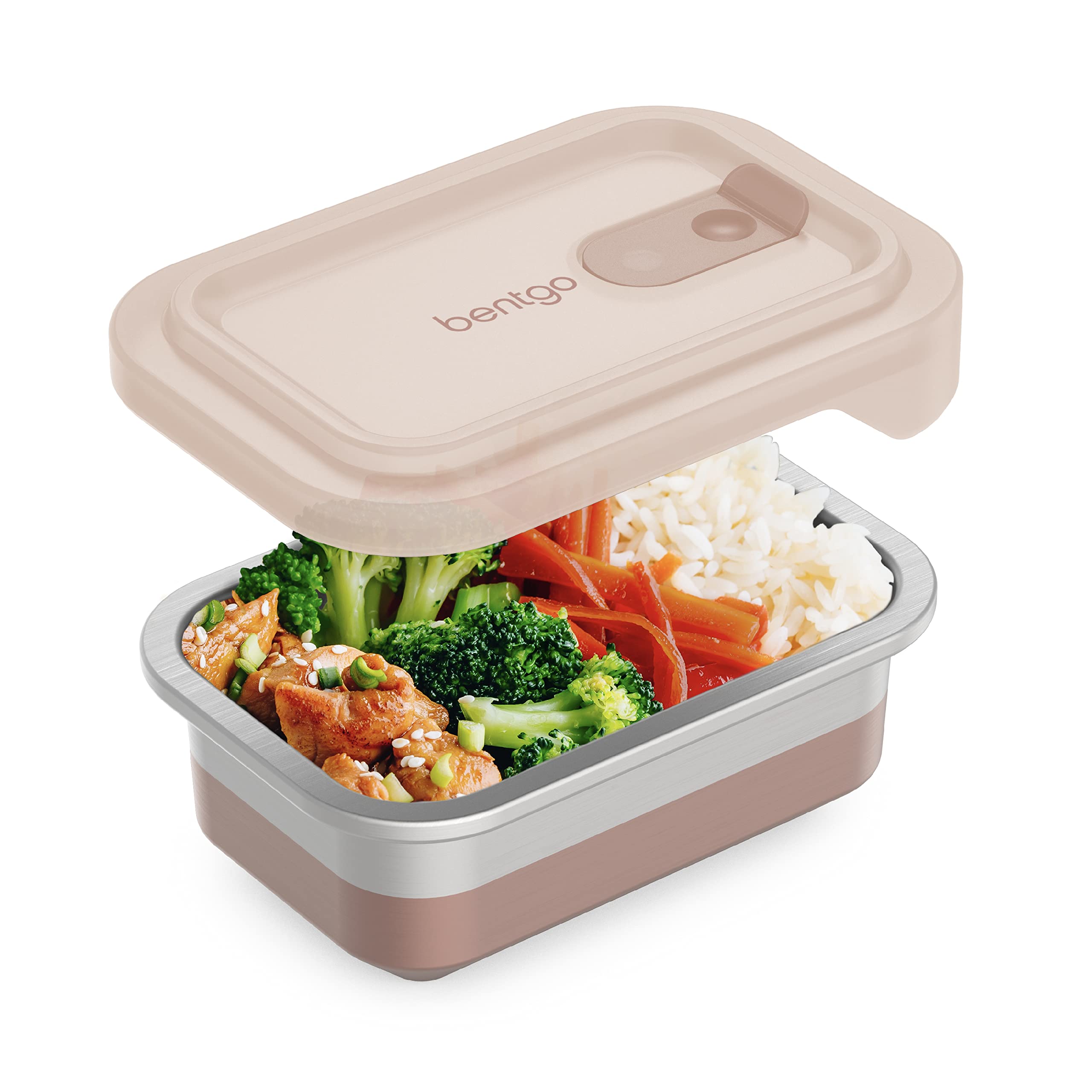 BentgoMicroSteel® Heat & Eat Container - Microwave-Safe, Sustainable & Reusable Stainless Steel Food Storage Container with Airtight Lid for Eco-Friendly Meal Prepping (Snack Size - 2 Cups)