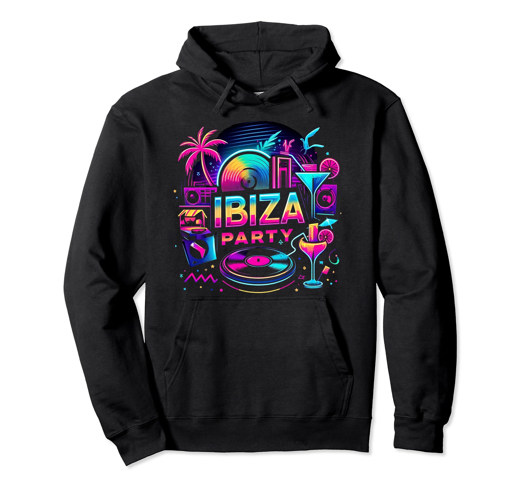 Ibiza Party outfit – Vibrant Beach Vibes for Nightlife Pullover Hoodie