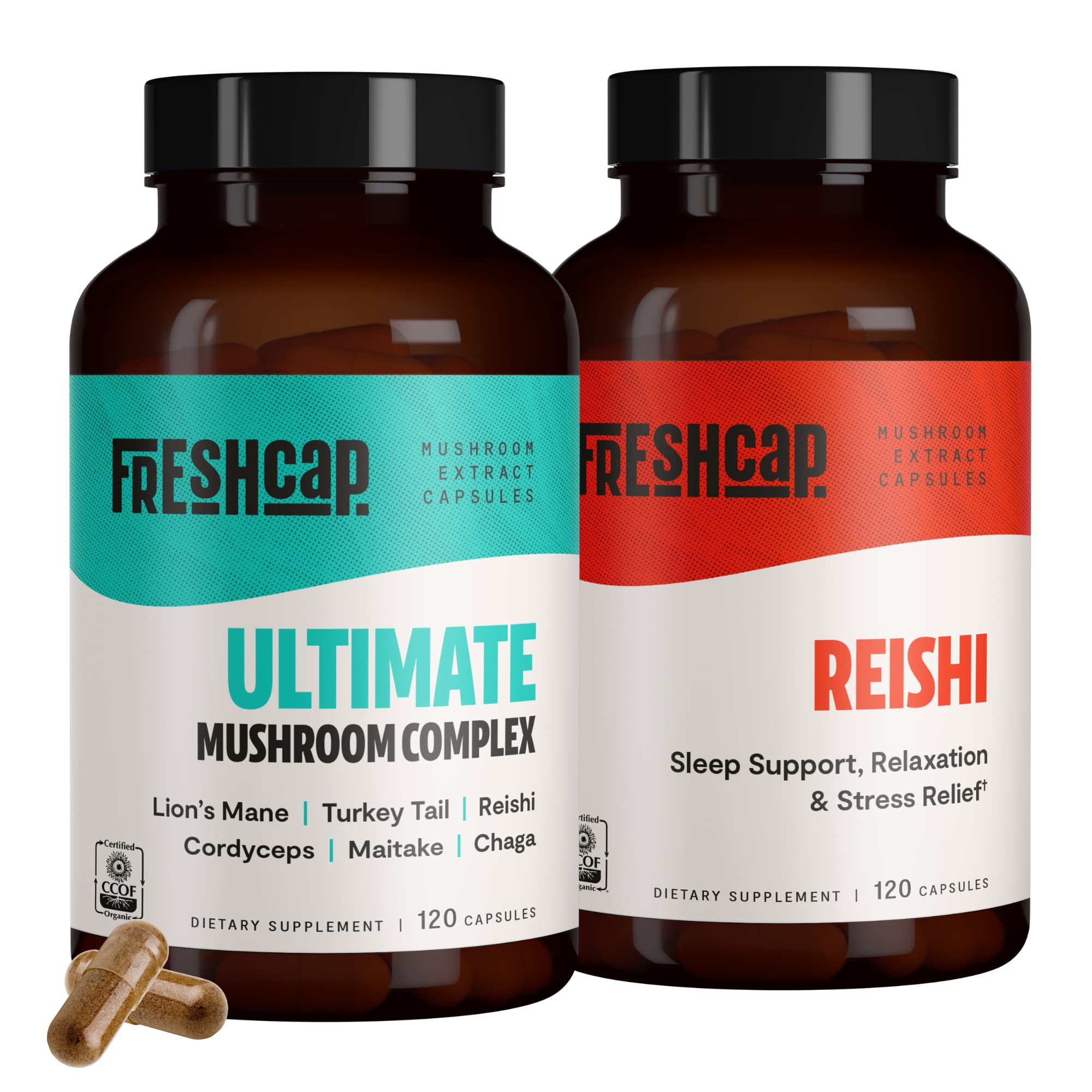 FreshCap Stress Bundle (Reishi Capsules and Ultimate Mushroom Complex Capsules)