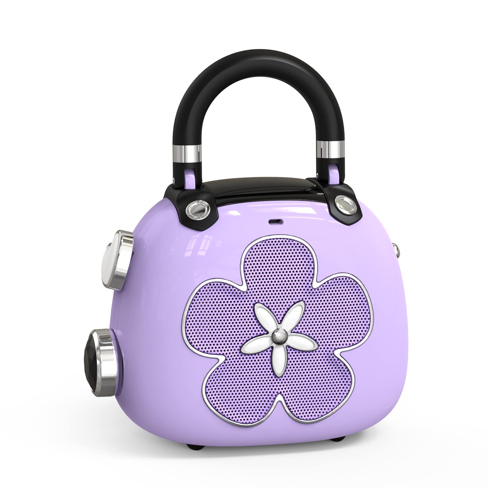 DOSS Candy Cute Bluetooth Speaker, Mini Portable Speaker with Mighty Sound, Retro Stylish Design, Adorable Speaker for Room, Desk Decoration, Ideal Gift for Kids, Girls, Women-Purple