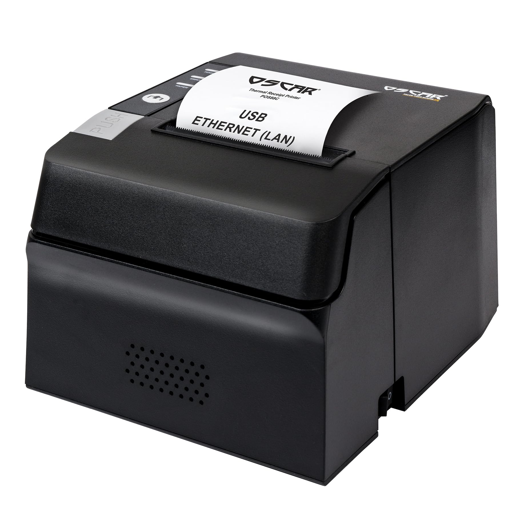 OSCAR POS88C 80mm Thermal Bill POS Receipt Printer USB+Ethernet with Auto-Cutter & Kitchen Beep, ESC/POS Support, Black Color