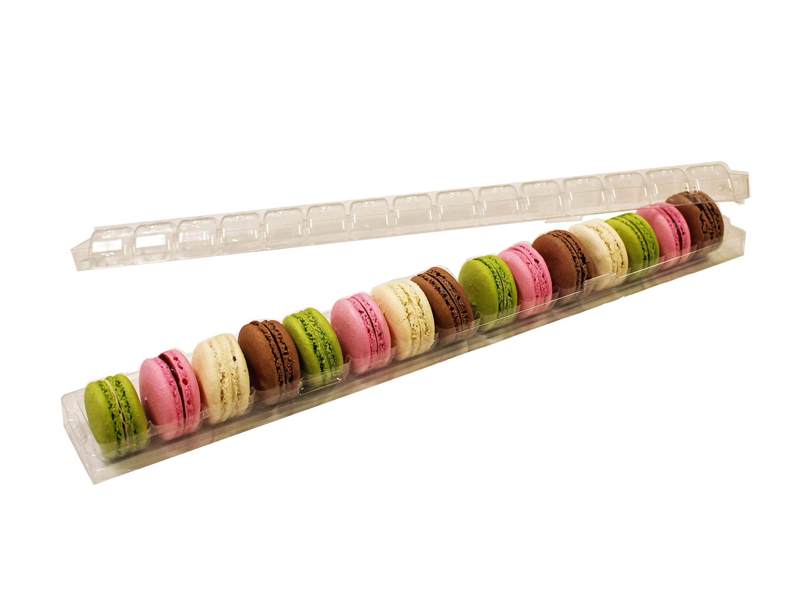 Pastry Chef's Boutique Clear Macaron Cookie Storage and Display Tray - Holds 15 Macarons - Made in France - Pack of 30