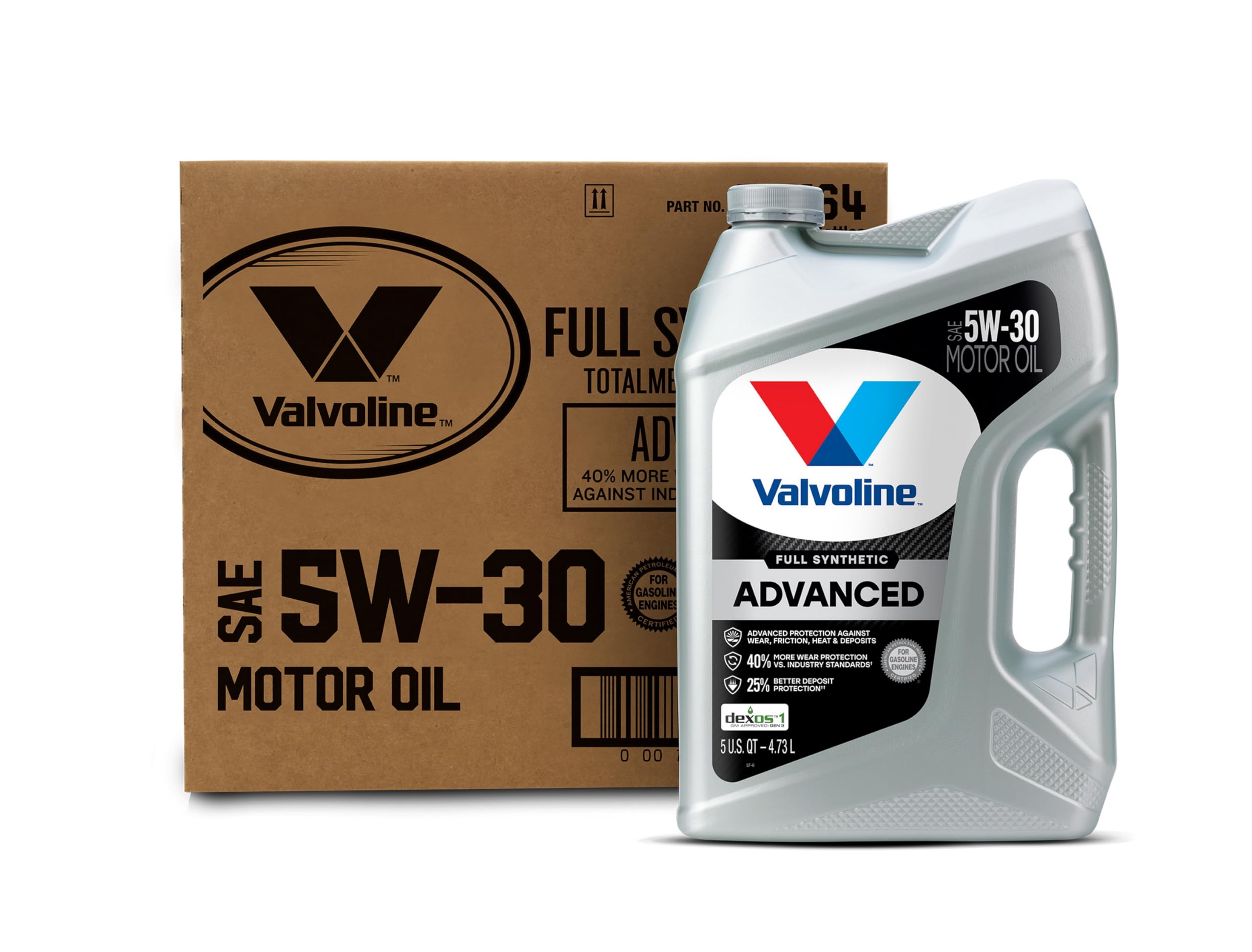 ValvolineAdvanced Full Synthetic SAE 5W-30 Motor Oil 5 QT, Case of 3