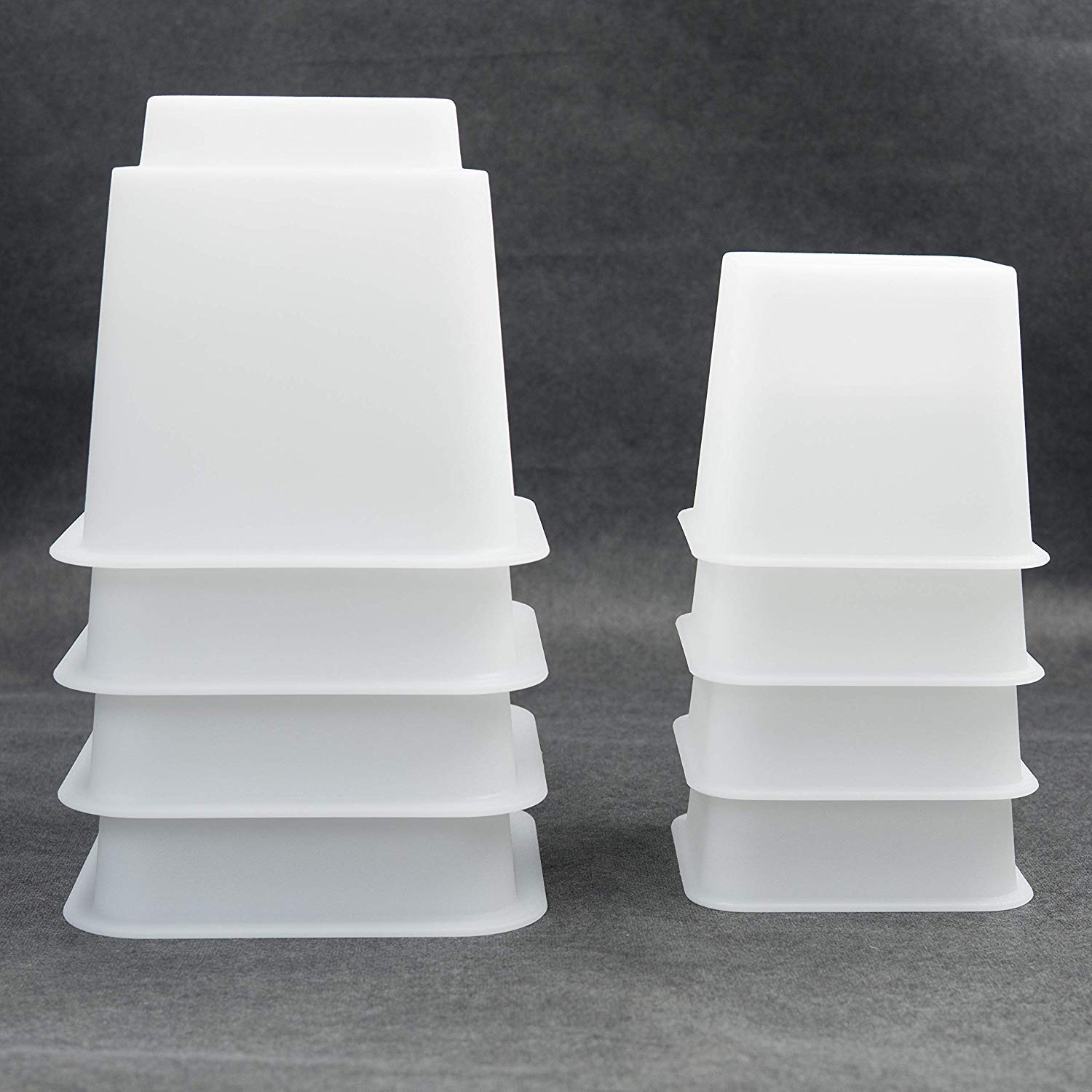 HomeRoots 3" 5" Or 8" White Adjustable Bed Risers Or Furniture Legs, (6000363612)