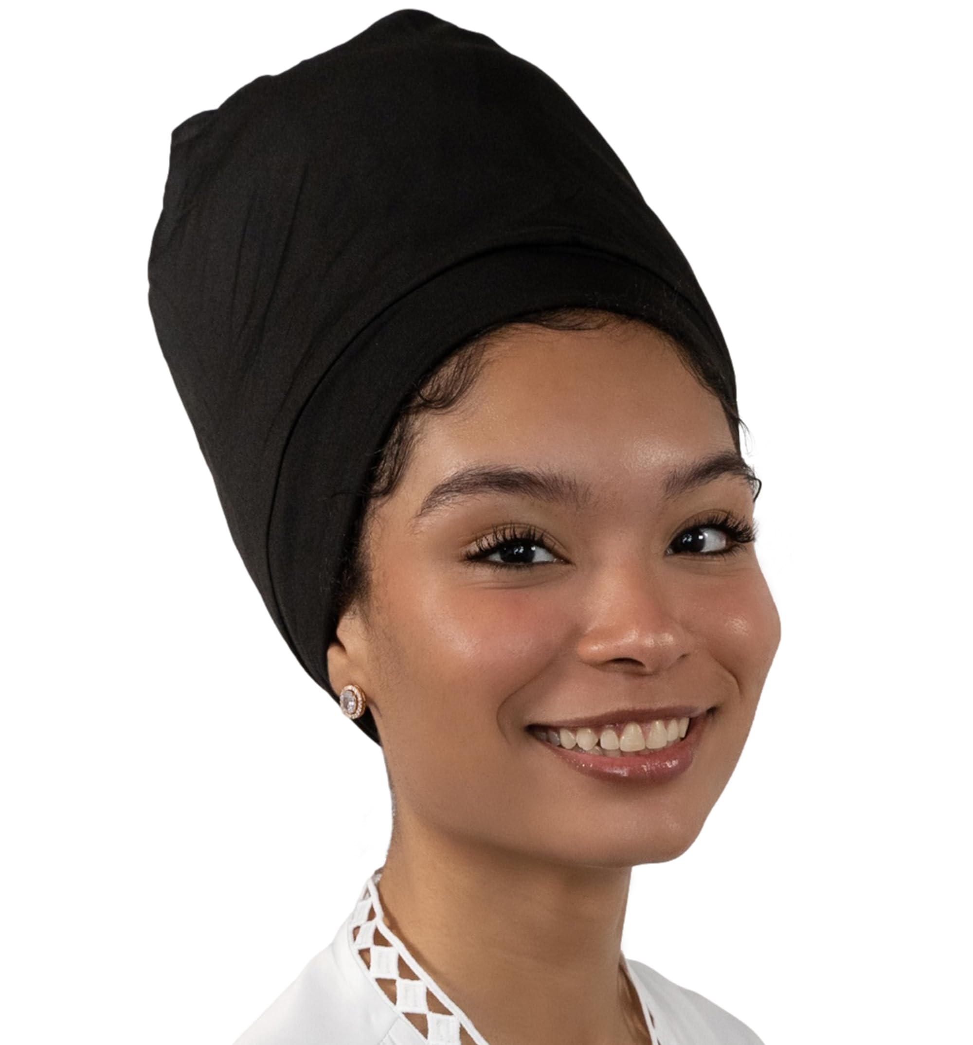 Satin Sleep Cap and Hair Bonnet for Sleeping - Satin Lined Sleep Cap, Sleeping Bonnet Satin Head Wrap - Satin Hair Wrap (Black)