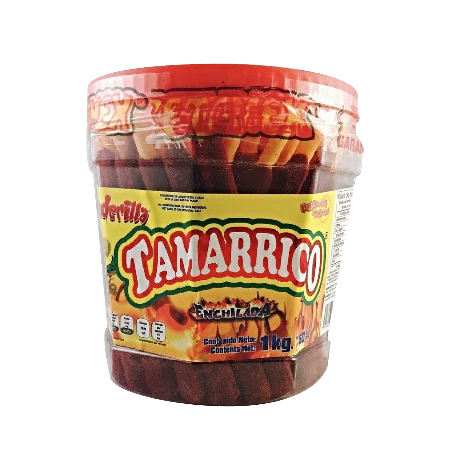 BetamexTamarrico Candy Tamarind Flavor Sticks 50 Pcs 1kg/2.2pounds – Mexican Candy – Chili and Natural Tamarind – Spicy Flavor