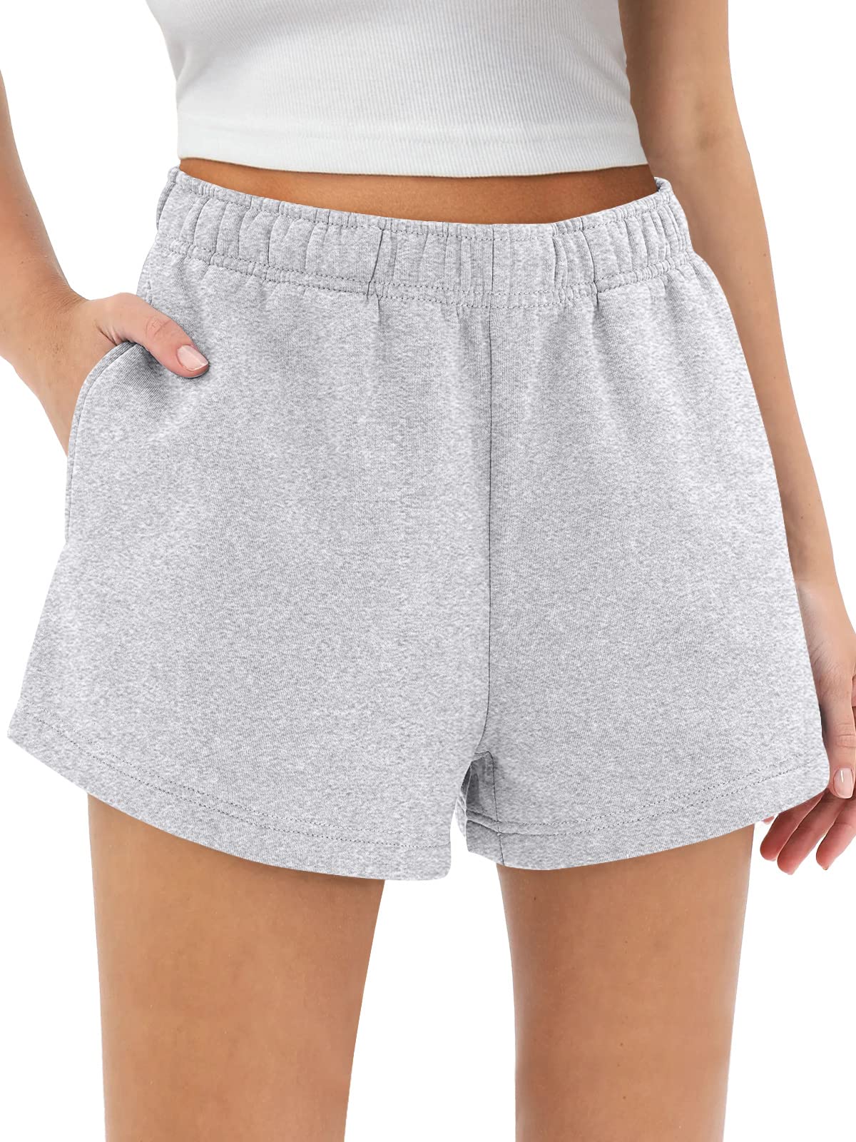 AUTOMETWomens Sweat Shorts Trendy Casual Athletic Shorts Running Summer Vacation Outfits Comfy 2024 Fashion Workout Clothing