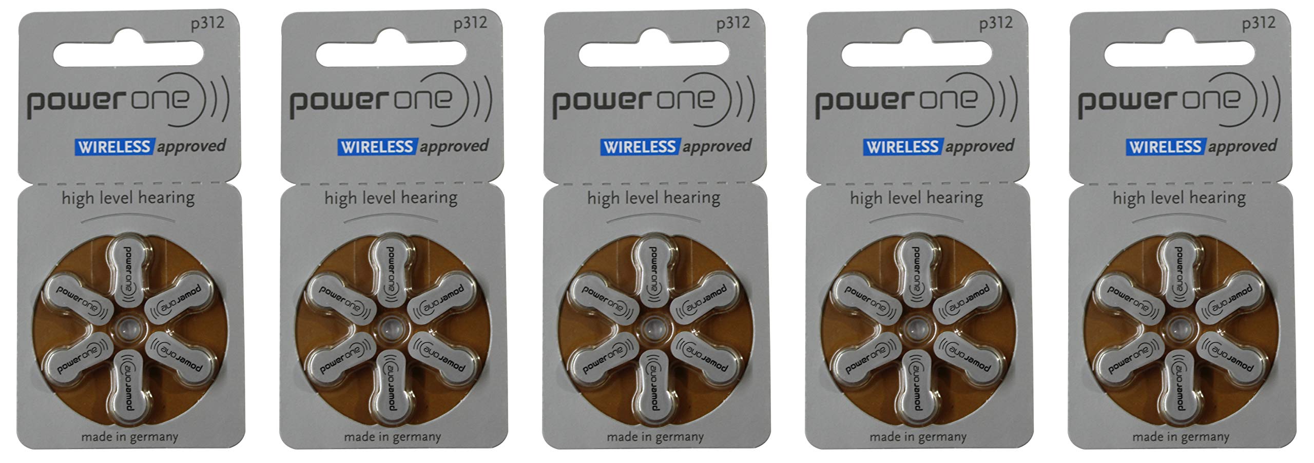 FCS PowerOne Size 312 Hearing Aid Batteries - 30 Count