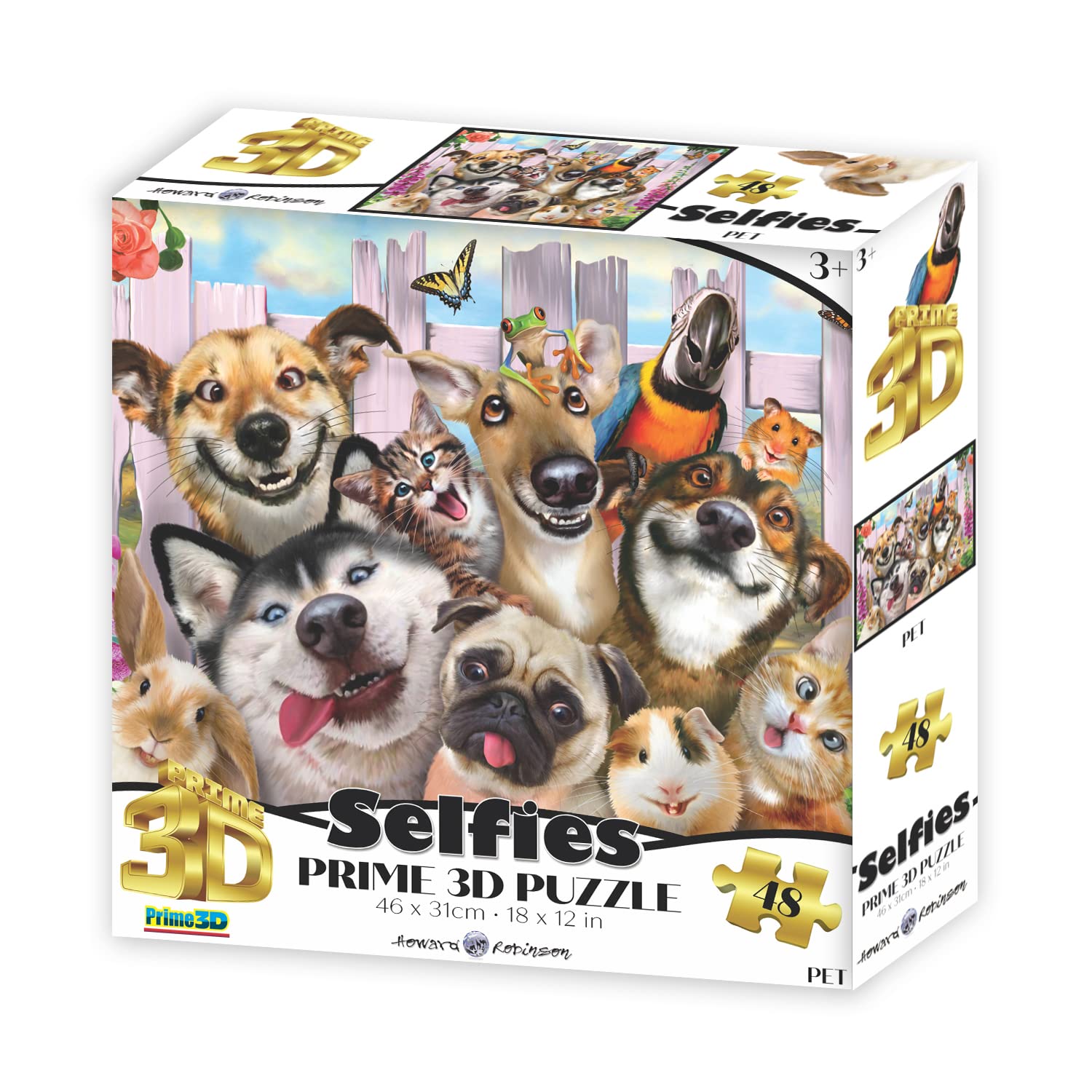 Howard Robinson Super 3D Effect Selfies Pets Puzzle (48-Piece)