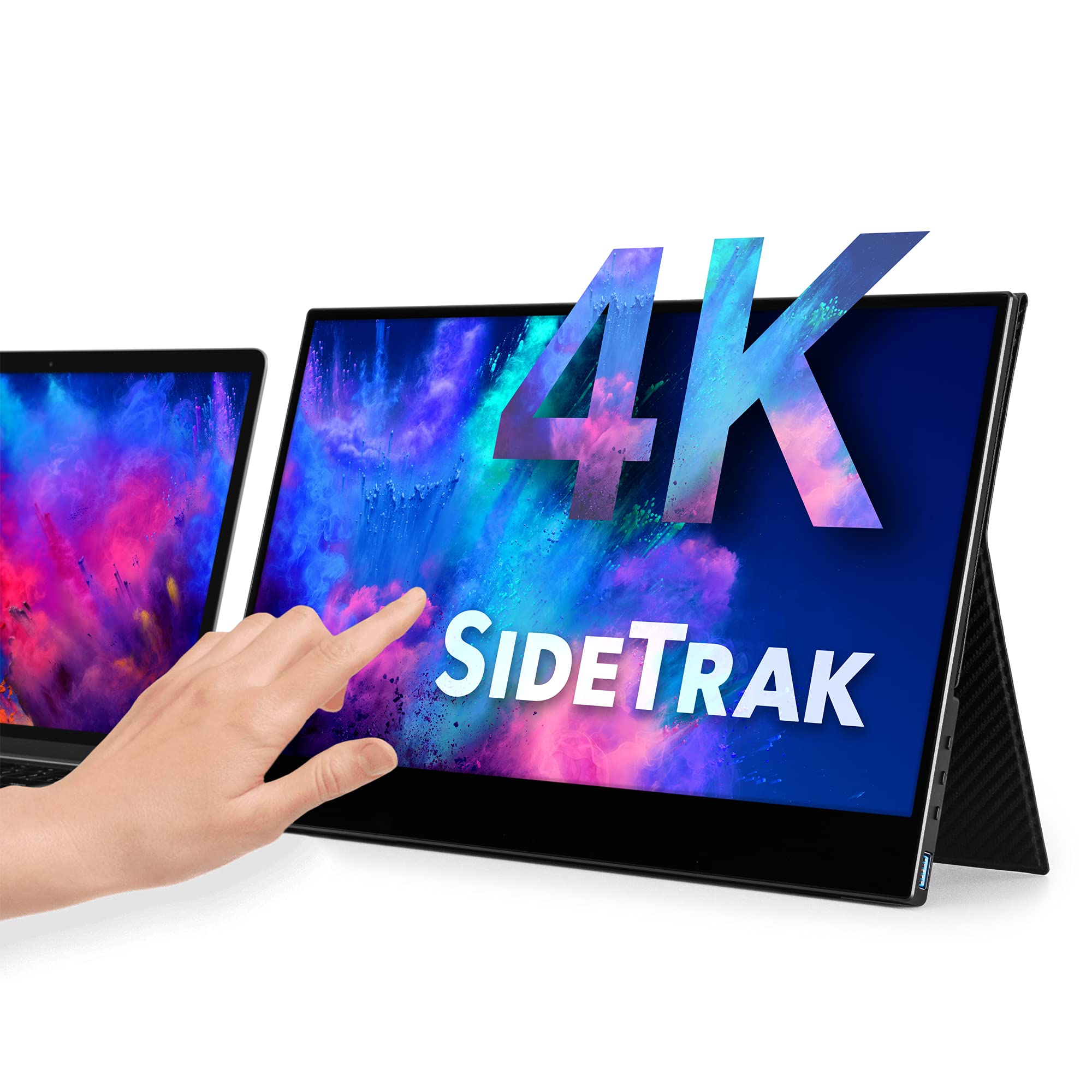 SideTrakSideTrak Solo 15.6” 4k Touchscreen Portable Monitor for Laptop | Freestanding Ultra HD LED USB Laptop Dual Screen | Compatible with PC & Chrome | Powered by USB-C or HDMI & USB-A