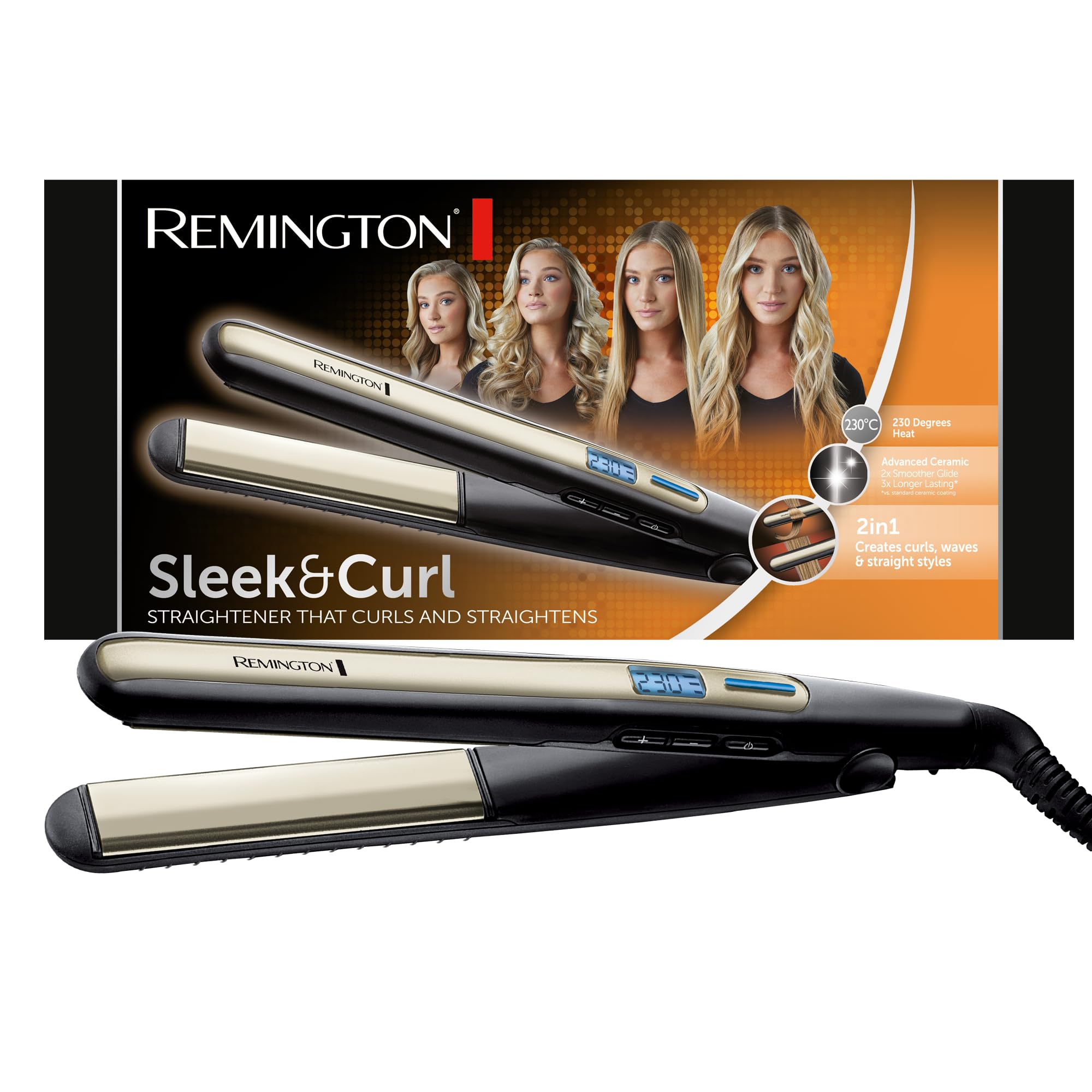 RemingtonHair Straightener with Functionality of Curling Iron From Sleek & Curl S 6500,,, Pack of1