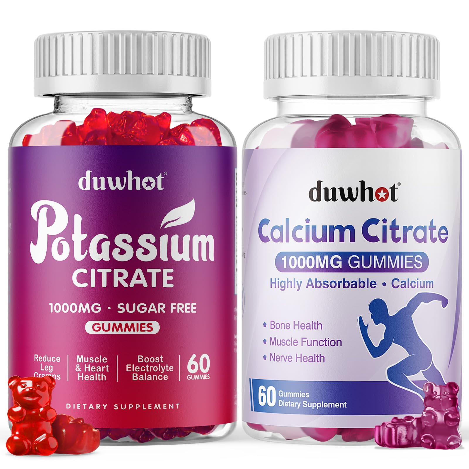 Potassium Citrate 1000mg Gummies Calcium Citrate 1000mg Gummies，Support Leg Cramp, Bone & Muscle Health