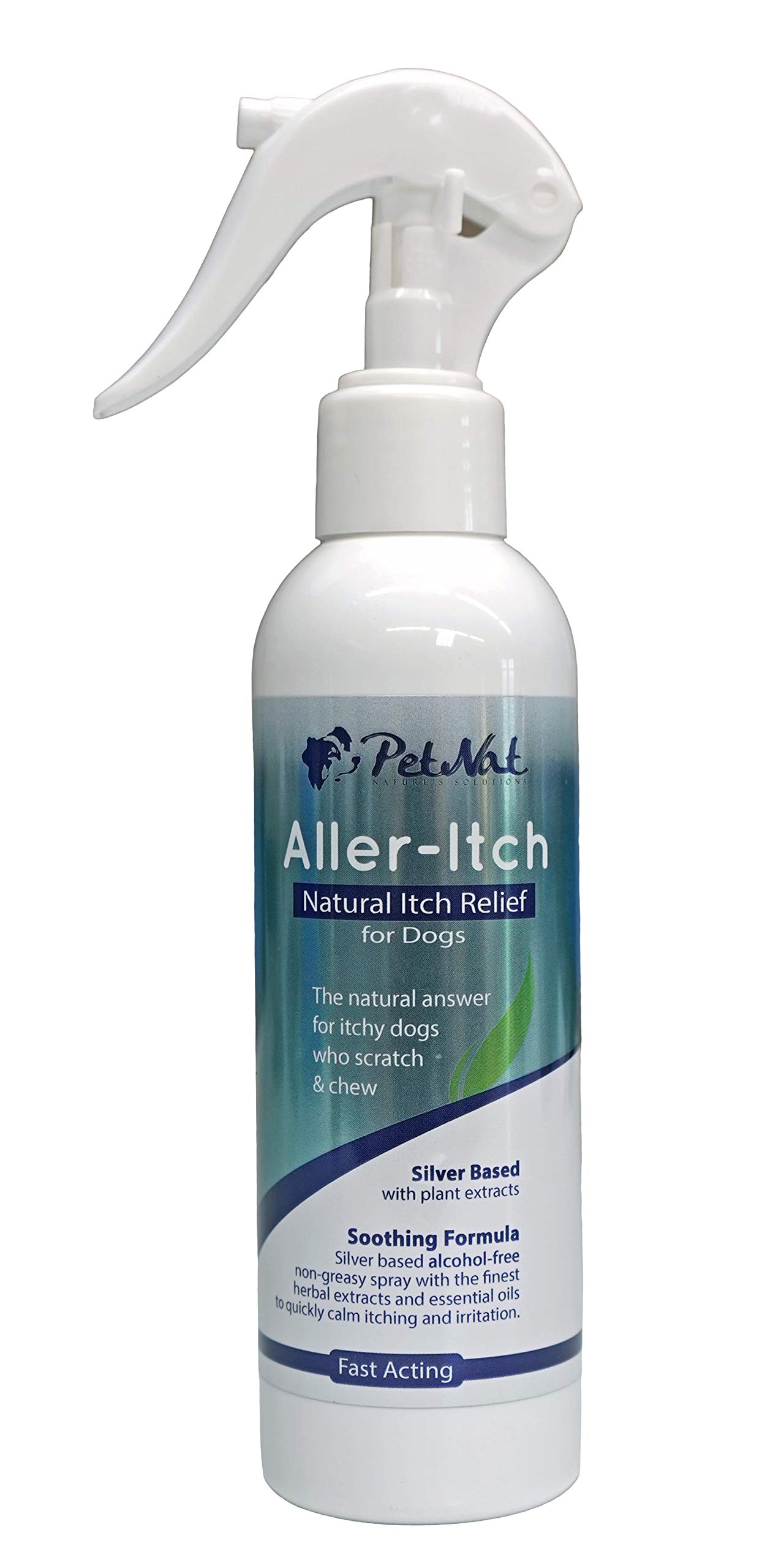 Petnat Aller-itch Spray for Dogs - Silver Based Natural Relief from Itching & Irritations from Grasses, Pollens & Dust Mites