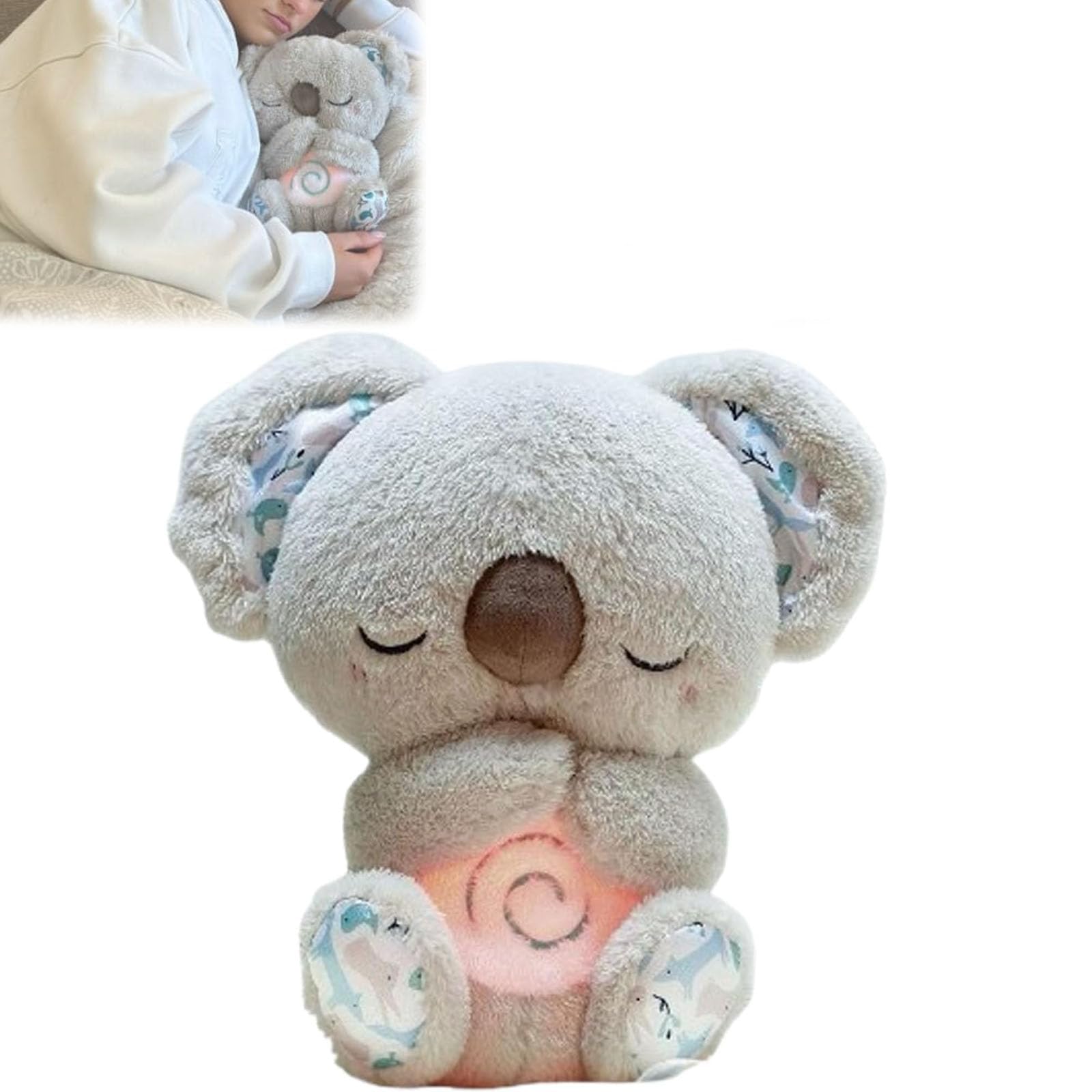 JIJIAOVE Evoraco Soothing Koala Bear, with Sensory Details Music Lights & Rhythmic Breathing Motion (1pcs)