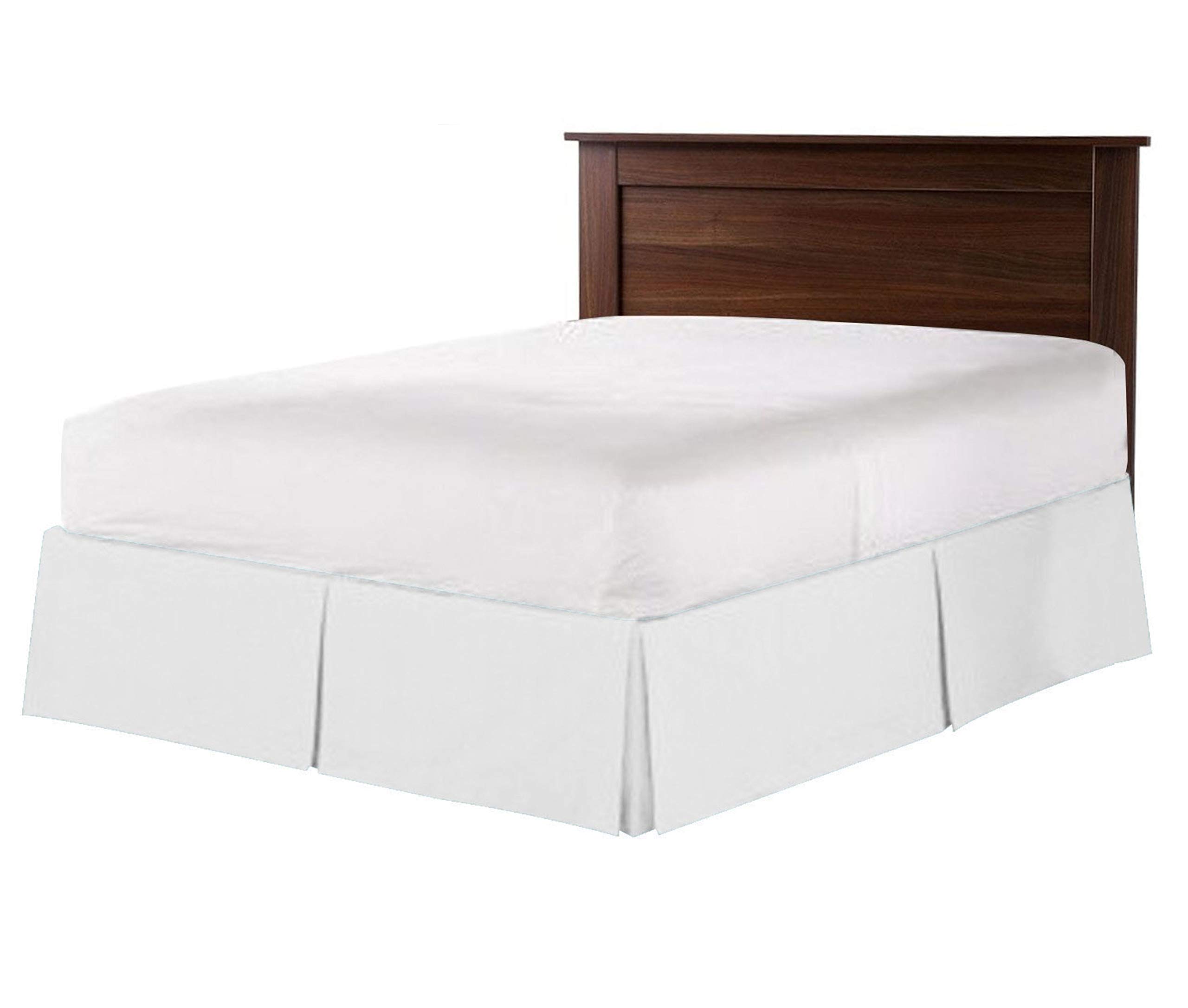 550 TC Egyptian Cotton Bedding 1X Bed Skirt 18" Inch Drop Color Solid Queen White SGI-C18-BS-Chld-001