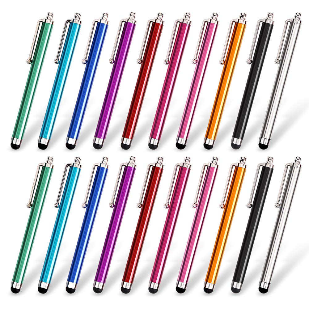 homEdge Stylus Set of 20 Pack, Universal Capacitive Touch Screen Stylus Compatible with iPad, iPhone, Samsung, Kindle Touch, Compatible with All Device with Capacitive Touch Screen – 10 Color