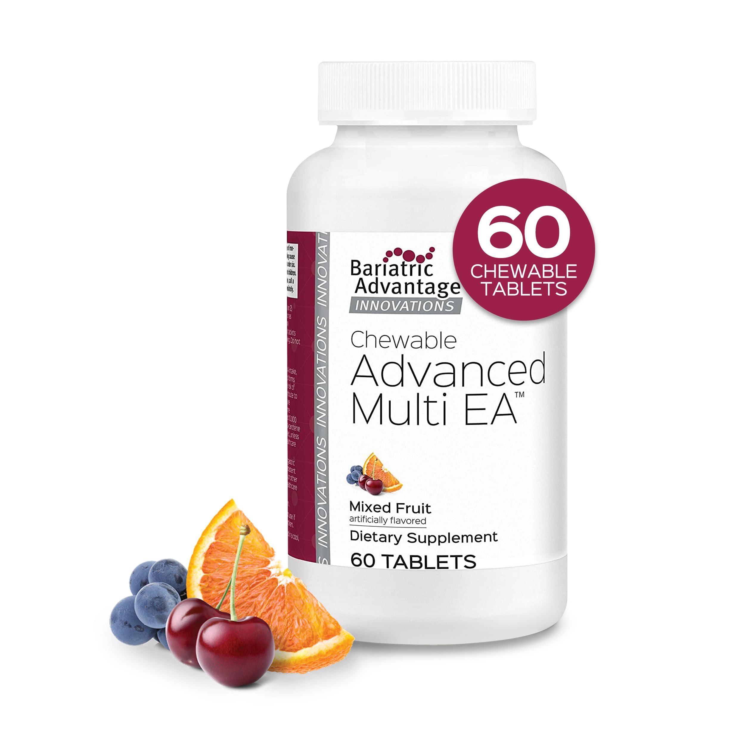 Bariatric AdvantageChewable Advanced Multi EA - High Potency Daily Multivitamin for Bariatric Surgery Patients - Mixed Fruit Flavor - 60 Count