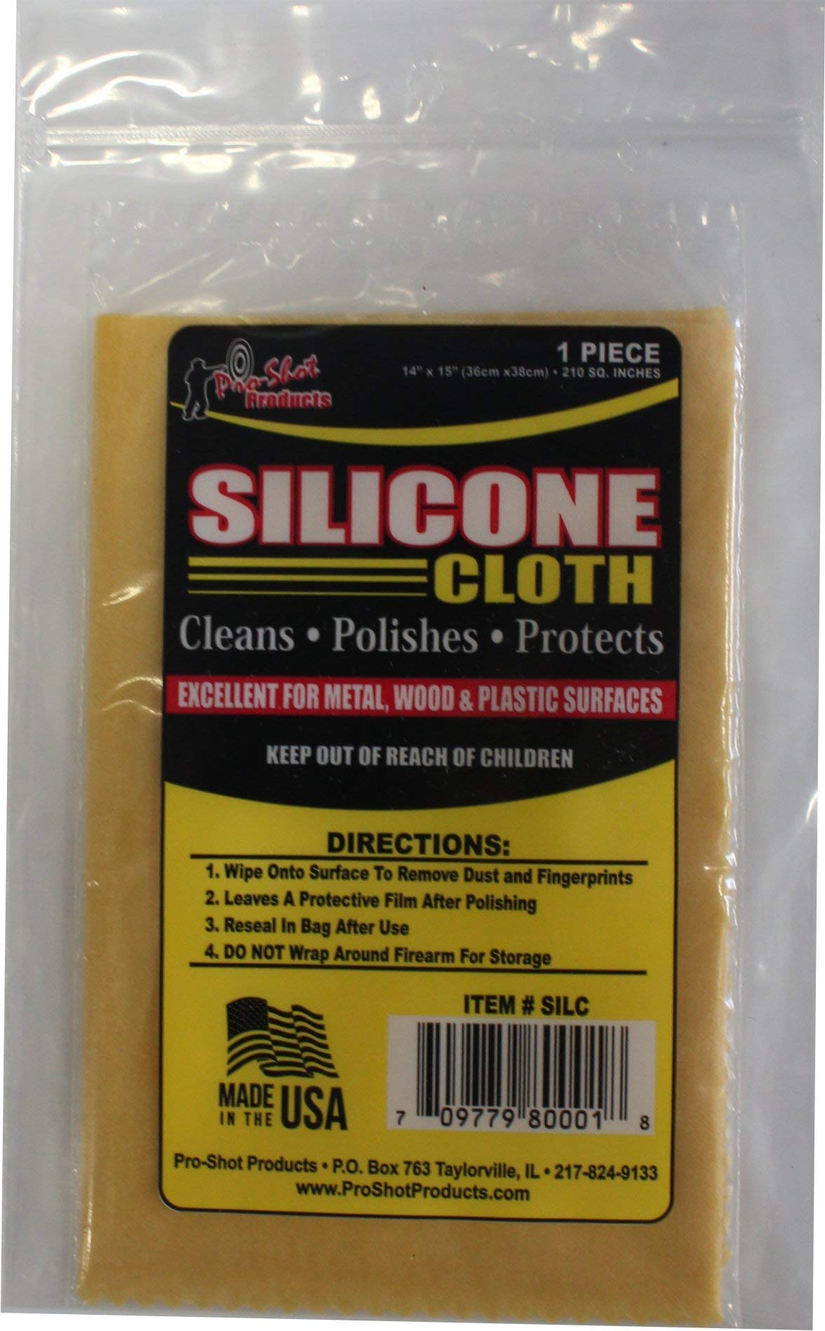 Pro Shot Gun Care Silicone Cleaning Cloth, Yellow, 3.2 OZ (SILC)