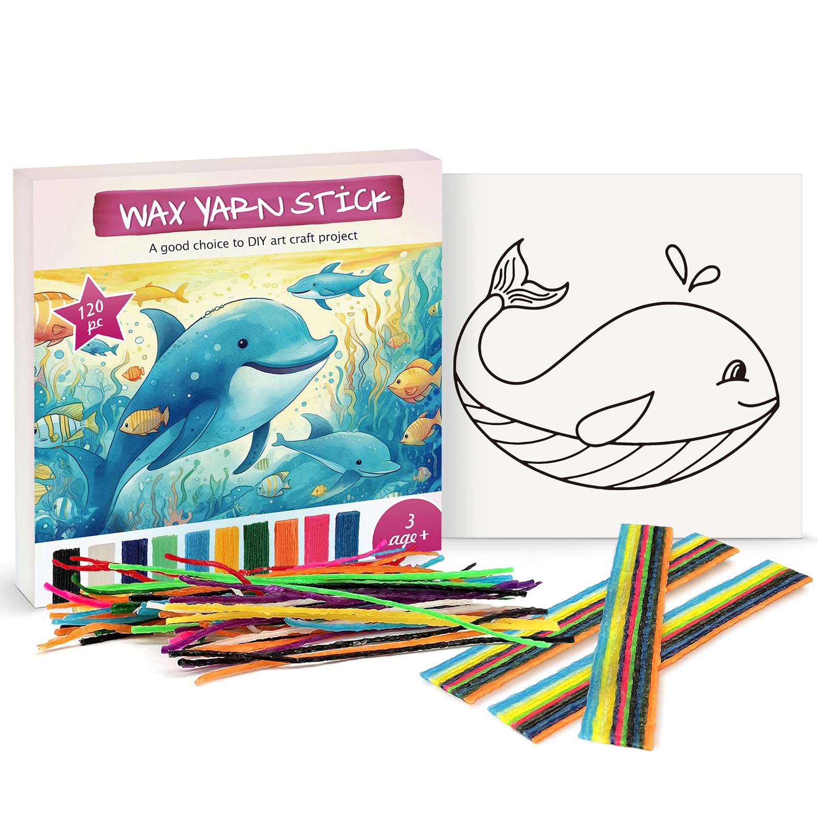 Bofoho 120pc Sea Life Art Crafts Wax Yarn Sticks Non-Toxic Bendable Sticky Material in Bulk. Perfect Handicraft Gift, Entertainment for Home and Travel Student DIY Project