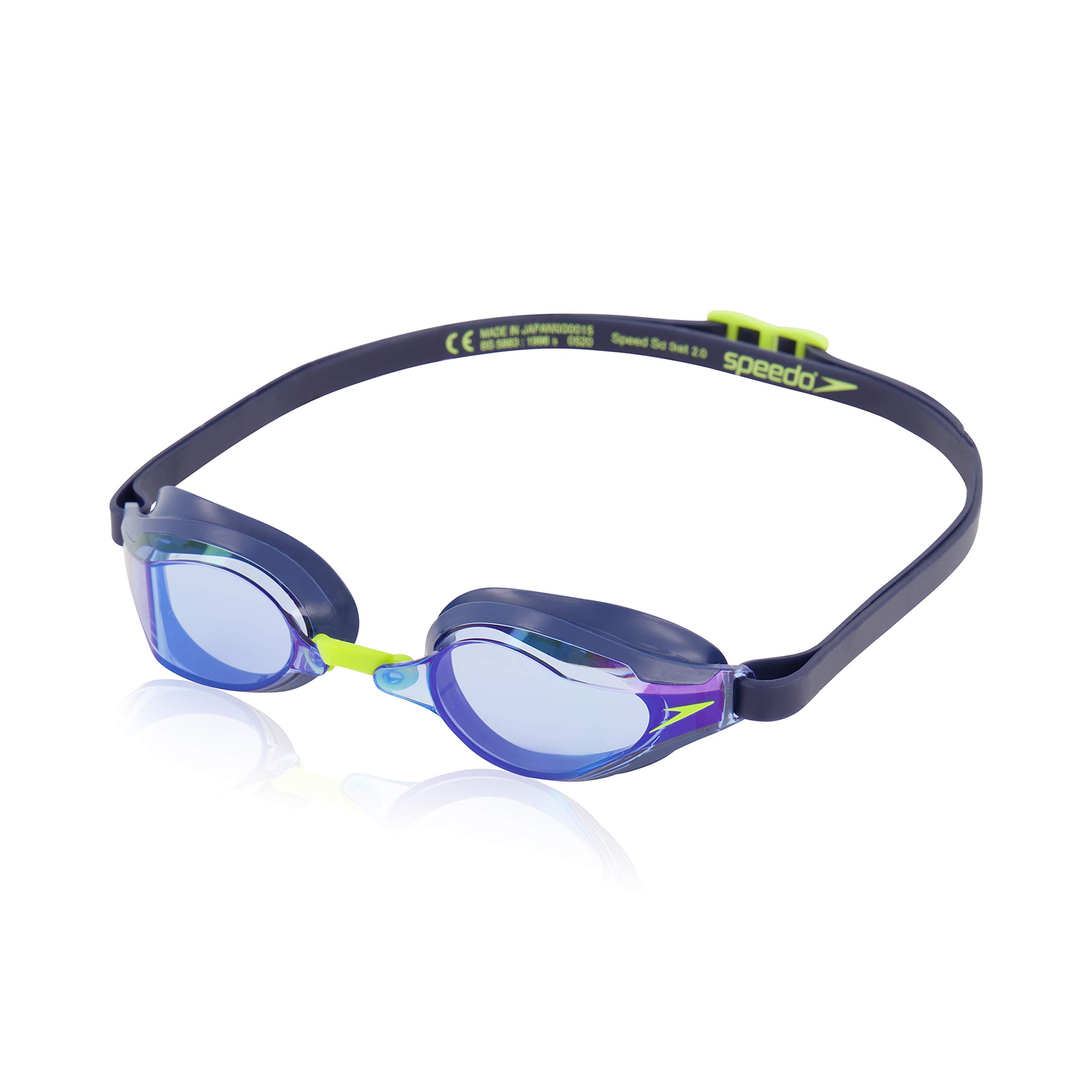 SpeedoUnisex-Adult Swim Goggles Speed Socket 2.0, Peacoat/Smoke/Blue Mirrored