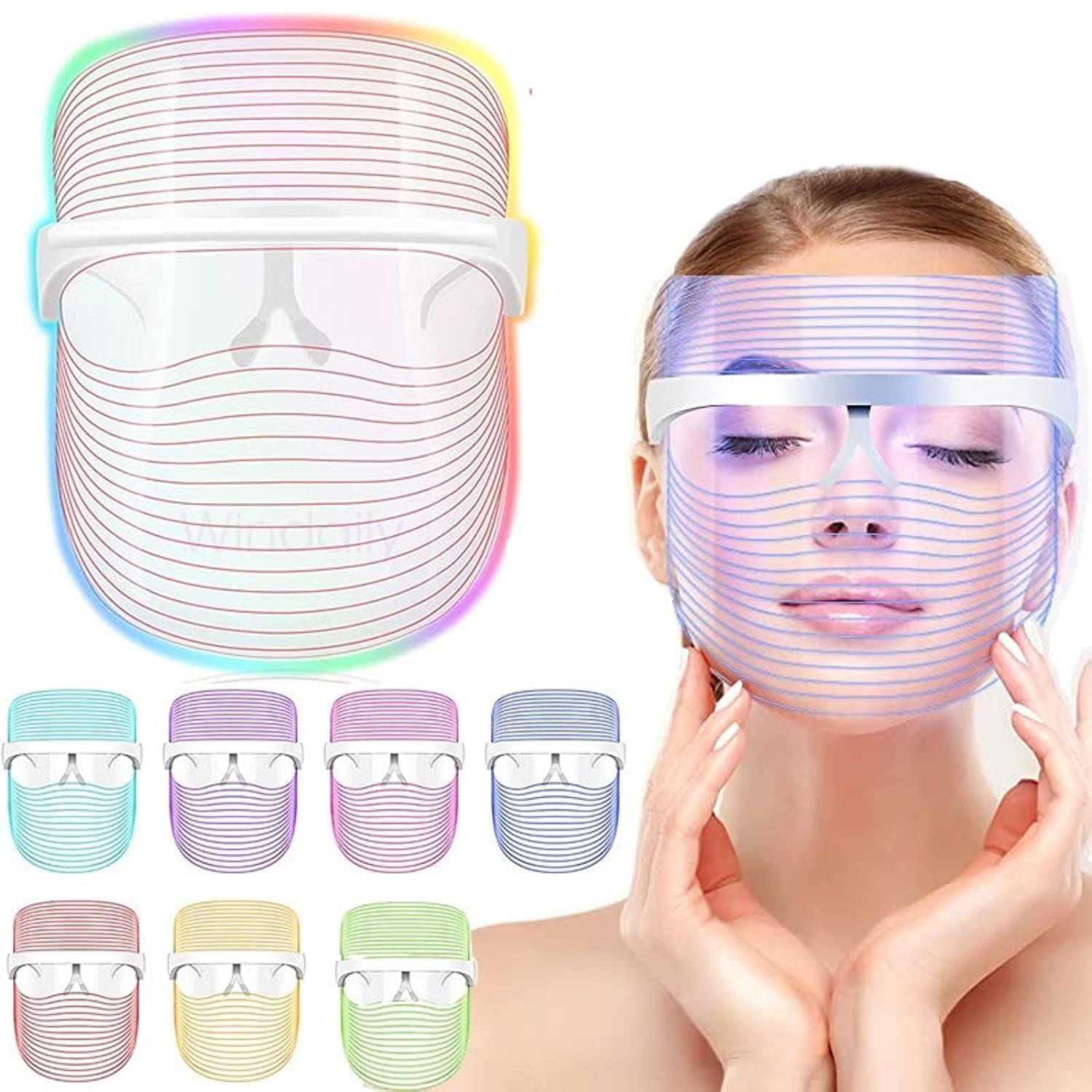 HICITI Minimalism Design 7 Colors LED Facial Mask Photon Therapy Anti-Acne Wrinkle Removal Skin Rejuvenation Face Skin Care Tools