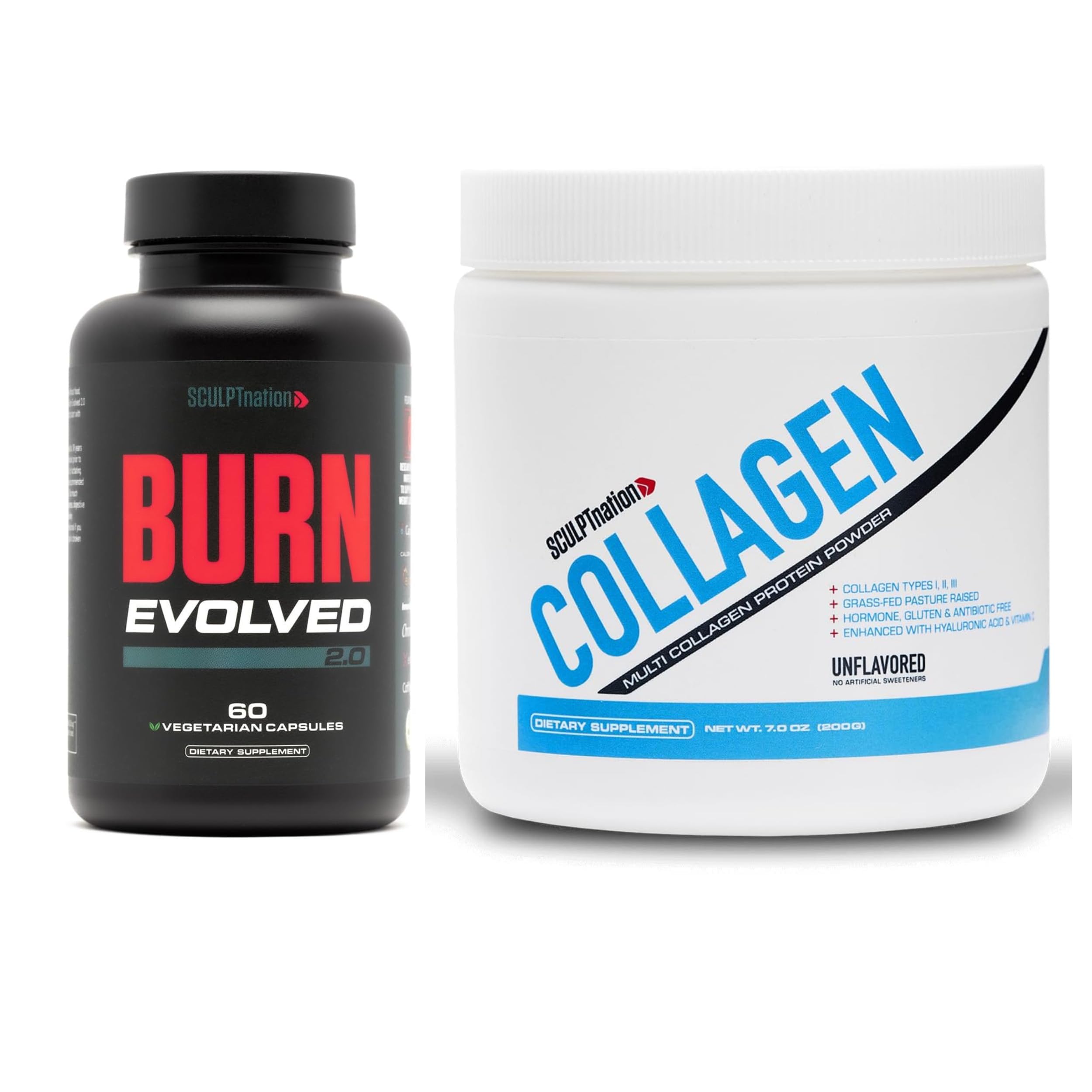 Sculpt Nation by V Shred Burn 2.0 and Collagen Peptides Powder Bundles