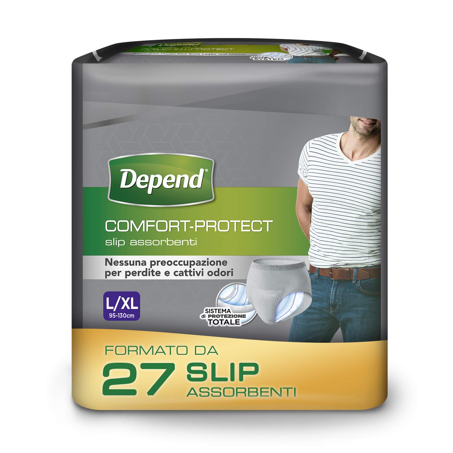 Depend Comfort Protect Incontinence Pants for Men, Large/Extra-Large - 27 Pants