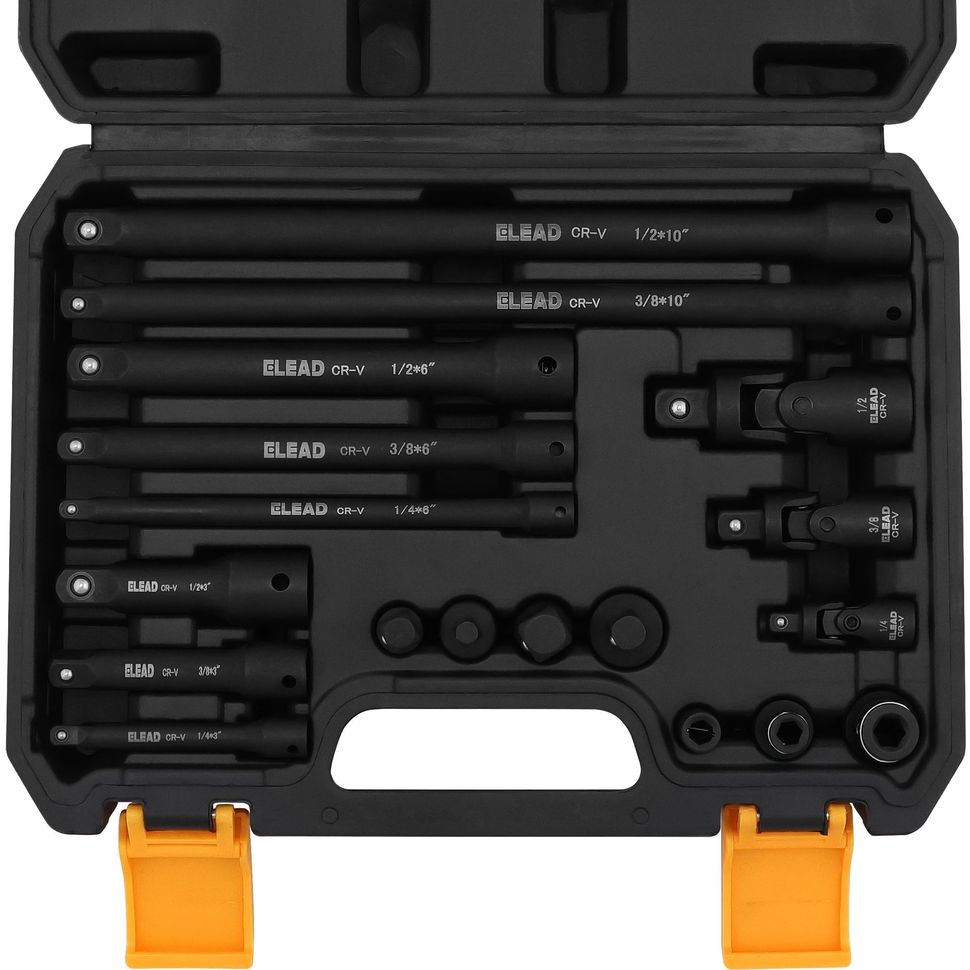 18-Pieces Impact Socket Extension Set: 1/4", 3/8" & 1/2" Drive Socket Extension Bar, Ratchet Extension Set, Socket Adapter Set, Swivel Universal Joints & Impact Coupler