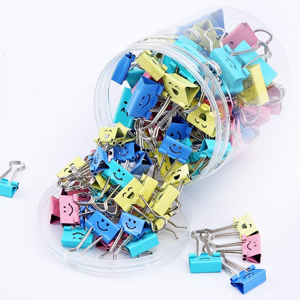 Aminery Binder Clips, Limque Paper Clips,Paper Clamps with Colored,40 Pcs Assorted Size Clips, for Office,Teacher Gifts and Kitchen, Binder Clips Small File Rack