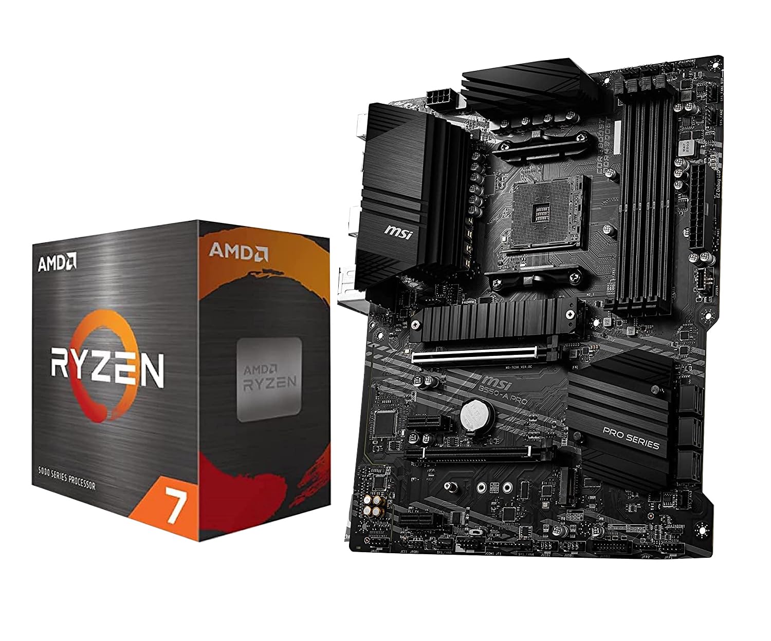 INLAND Micro Center AMD Ryzen 7 5700X 8-Core 16-Thread Unlocked Desktop Processor Bundle with MSI B550-A PRO ProSeries Motherboard (AMD AM4, DDR4, PCIe 4.0, SATA 6Gb/s, M.2, USB 3.2 Gen 2 ATX)